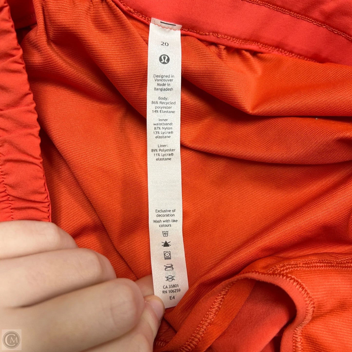 Shorts By Lululemon In Orange, Size: 20
