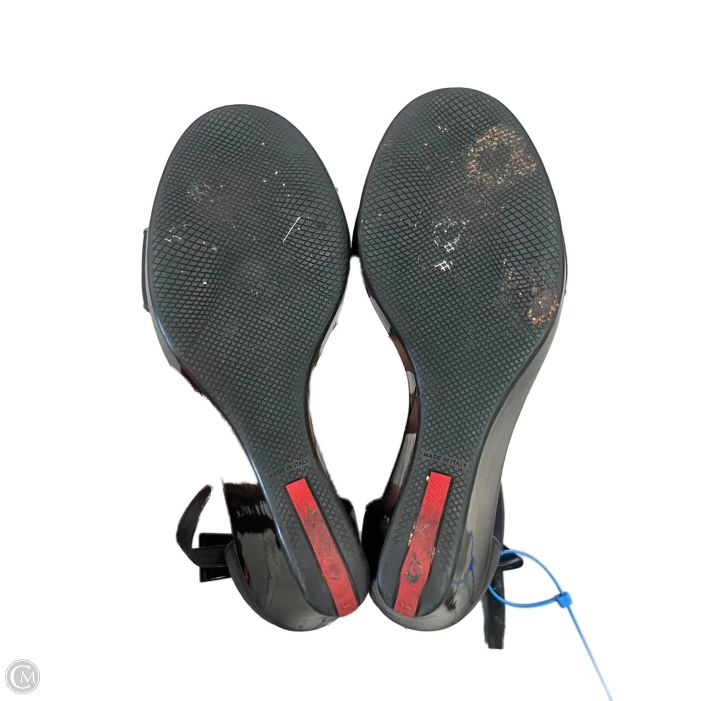 Sandals Luxury Designer By Prada In Black, Size: 7