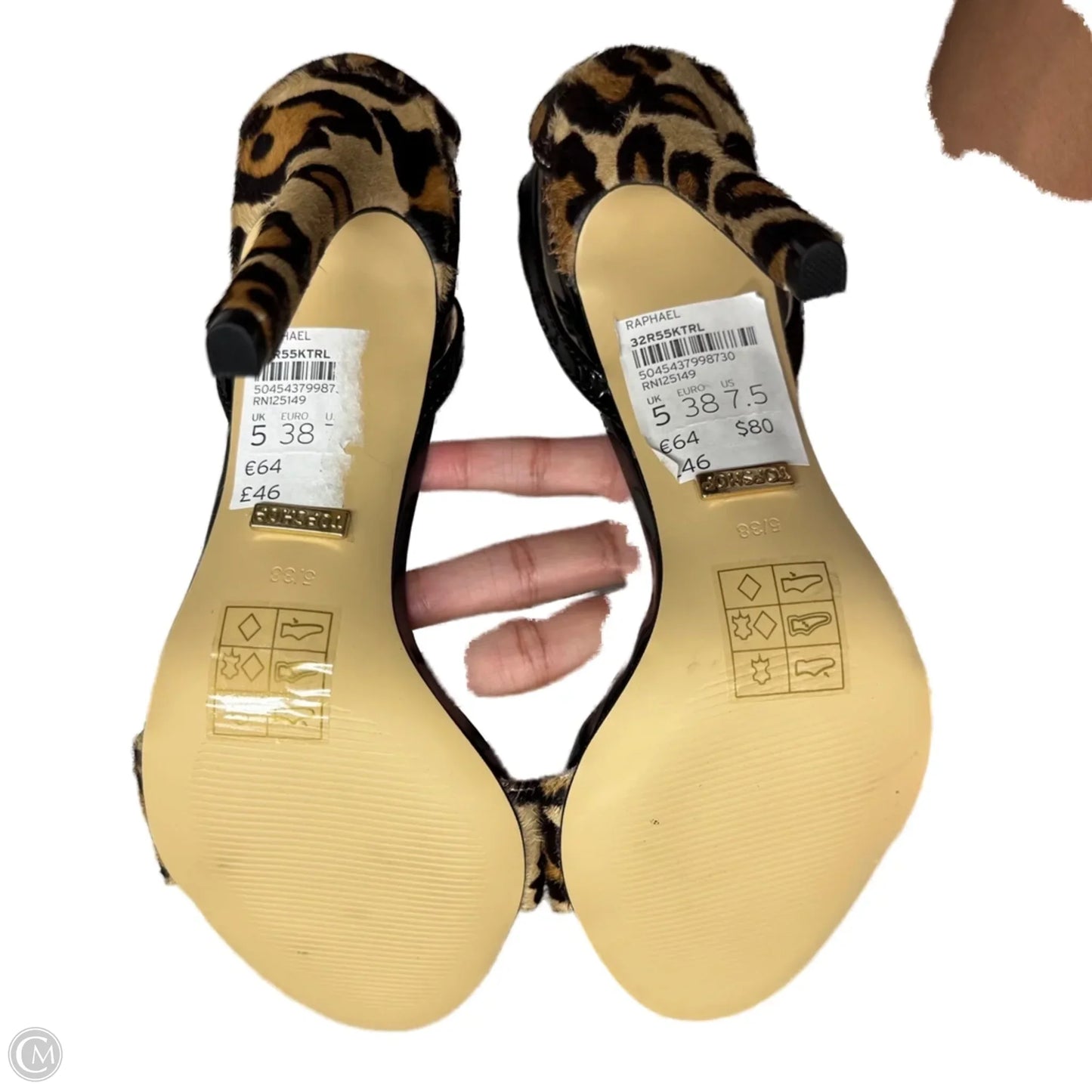 Sandals Heels Stiletto By Topshop In Leopard Print, Size: 7