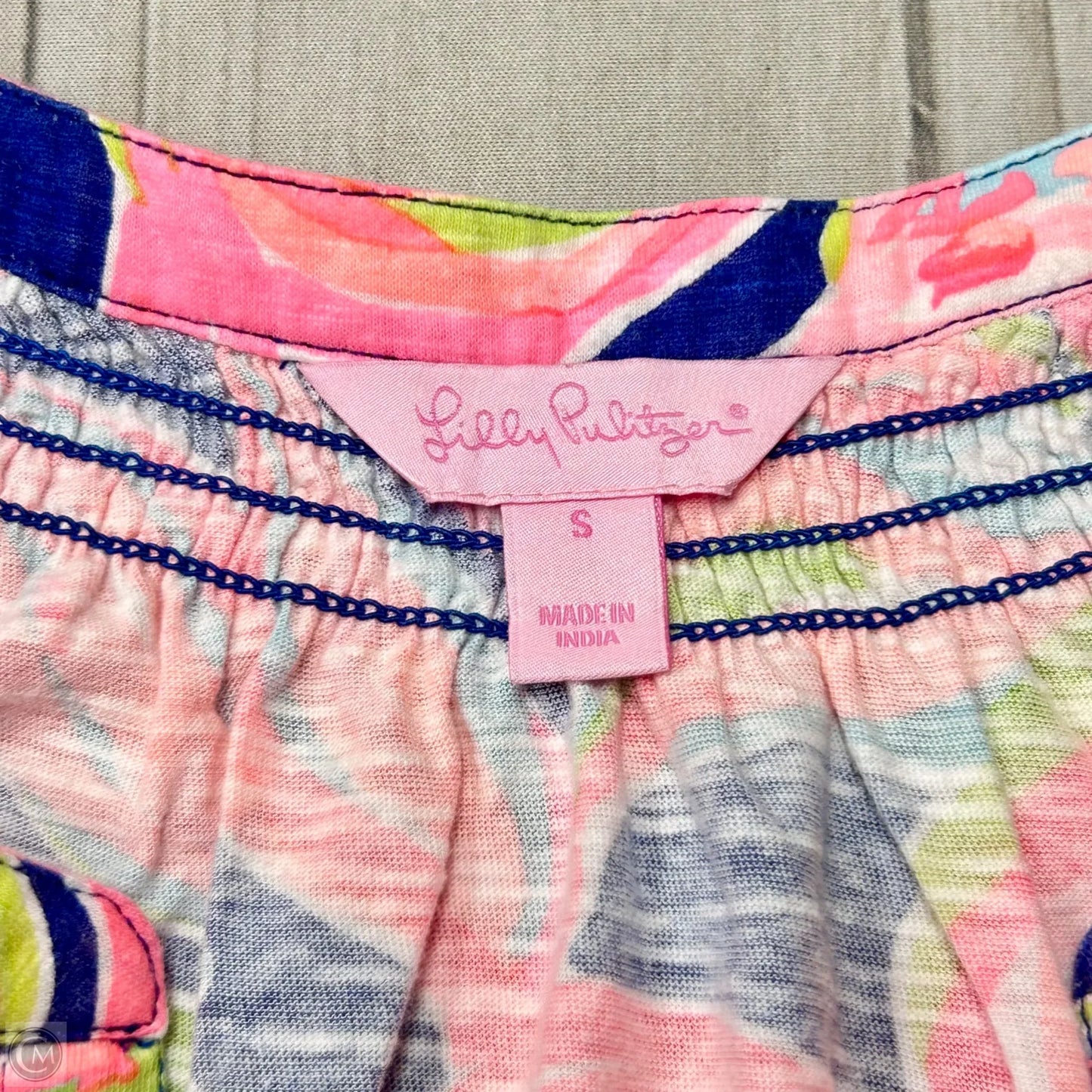 Top Sleeveless Designer By Lilly Pulitzer In Blue & Pink, Size: S