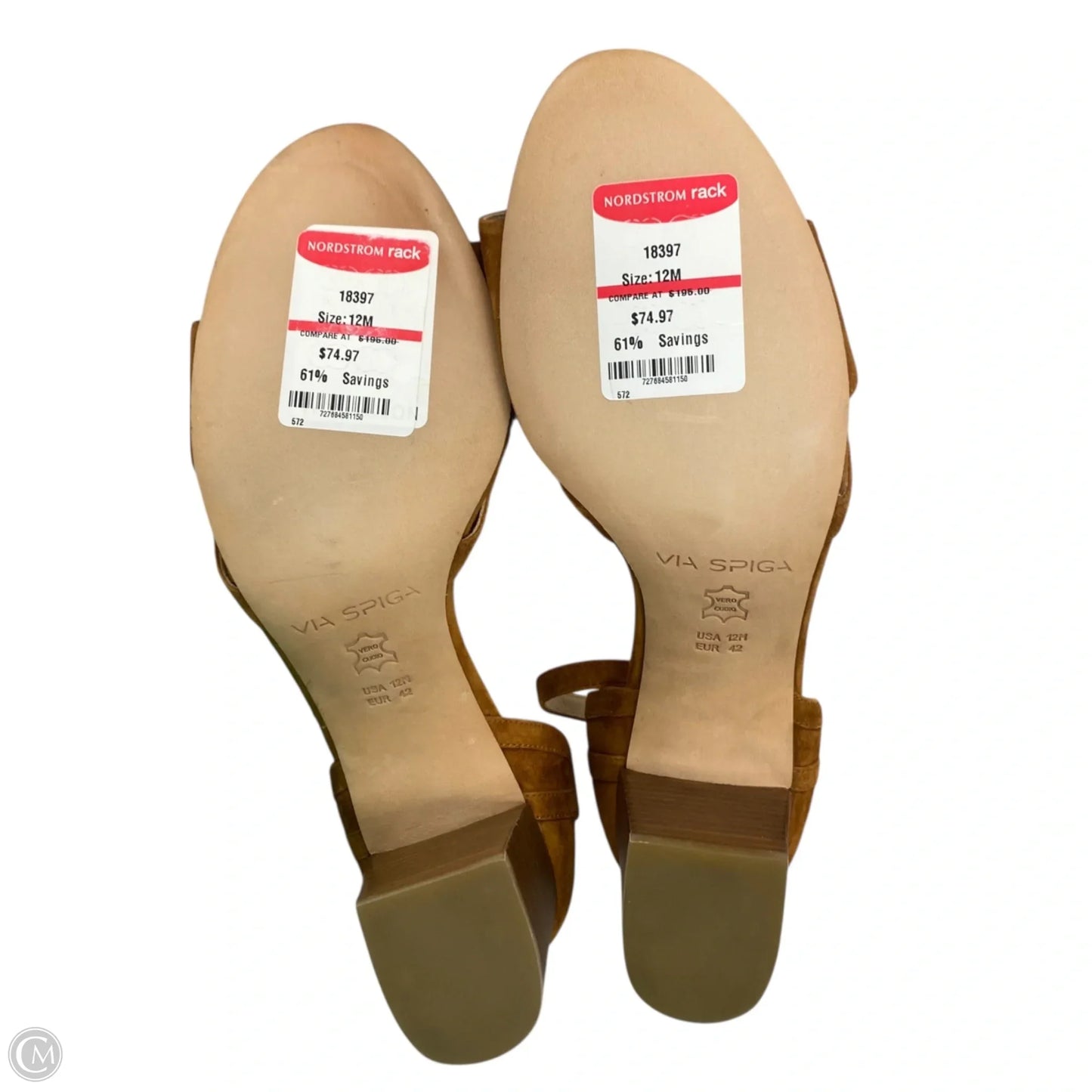 Sandals Heels Block By Via Spiga In Tan, Size: 12