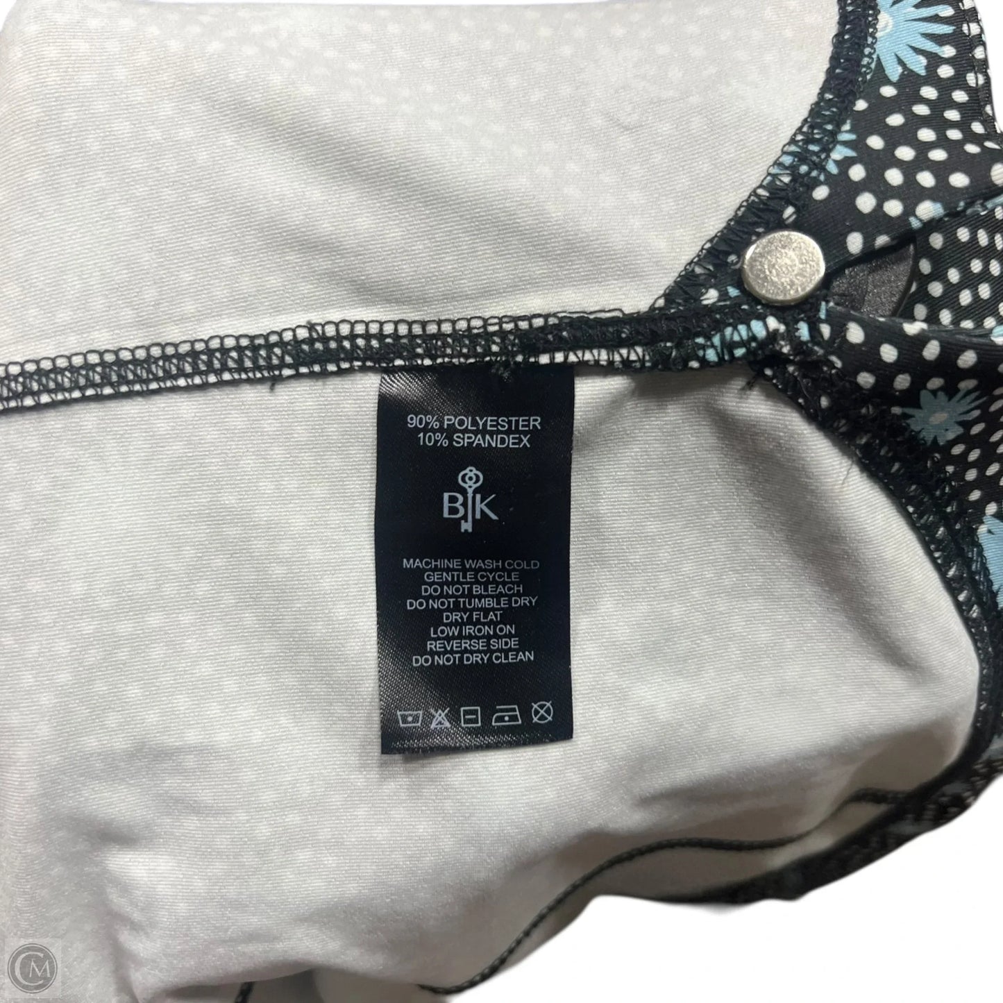 Athletic Top Long Sleeve Collar By Belyn Key In Black & Blue, Size: S