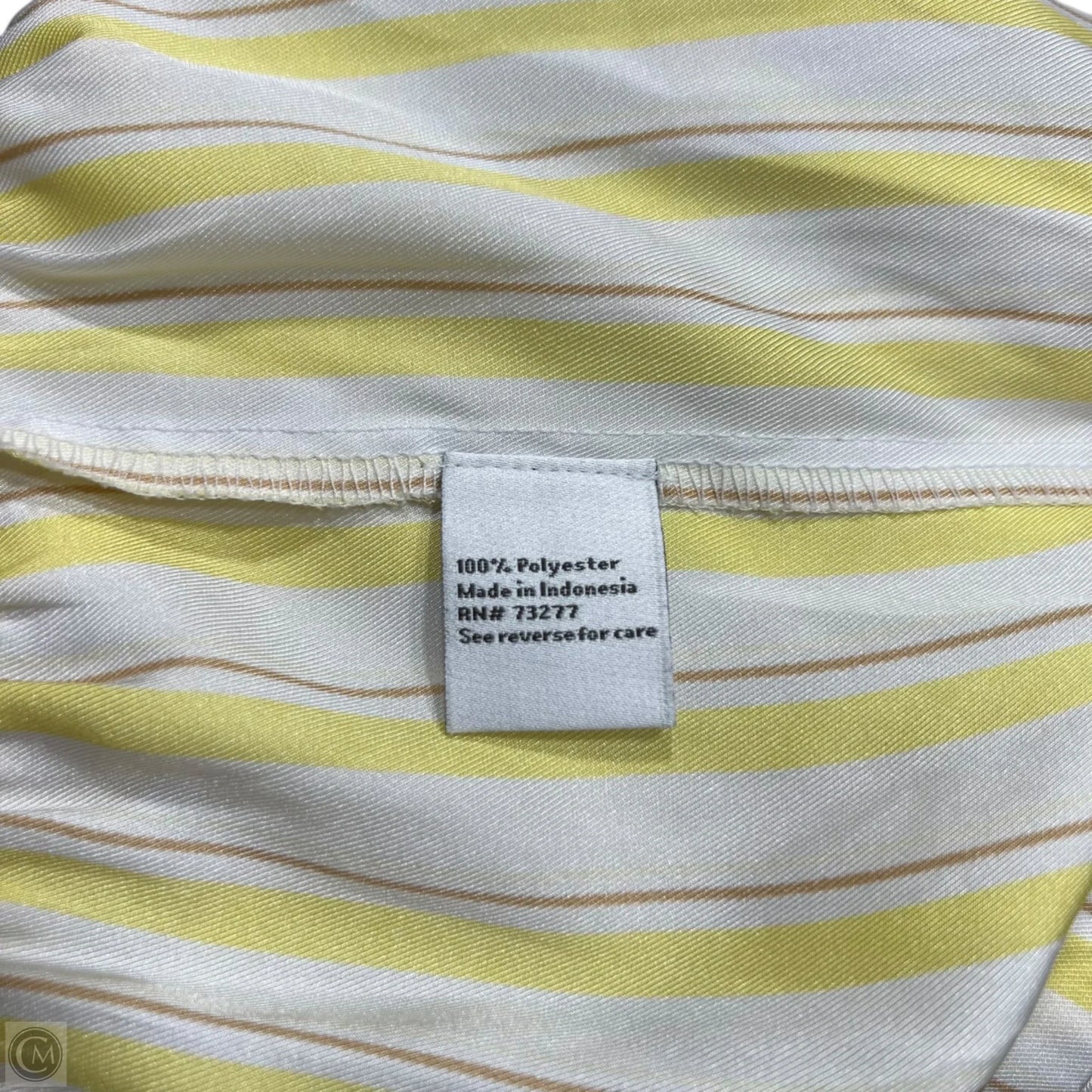 Top Long Sleeve By Nine West In White & Yellow, Size: Xl