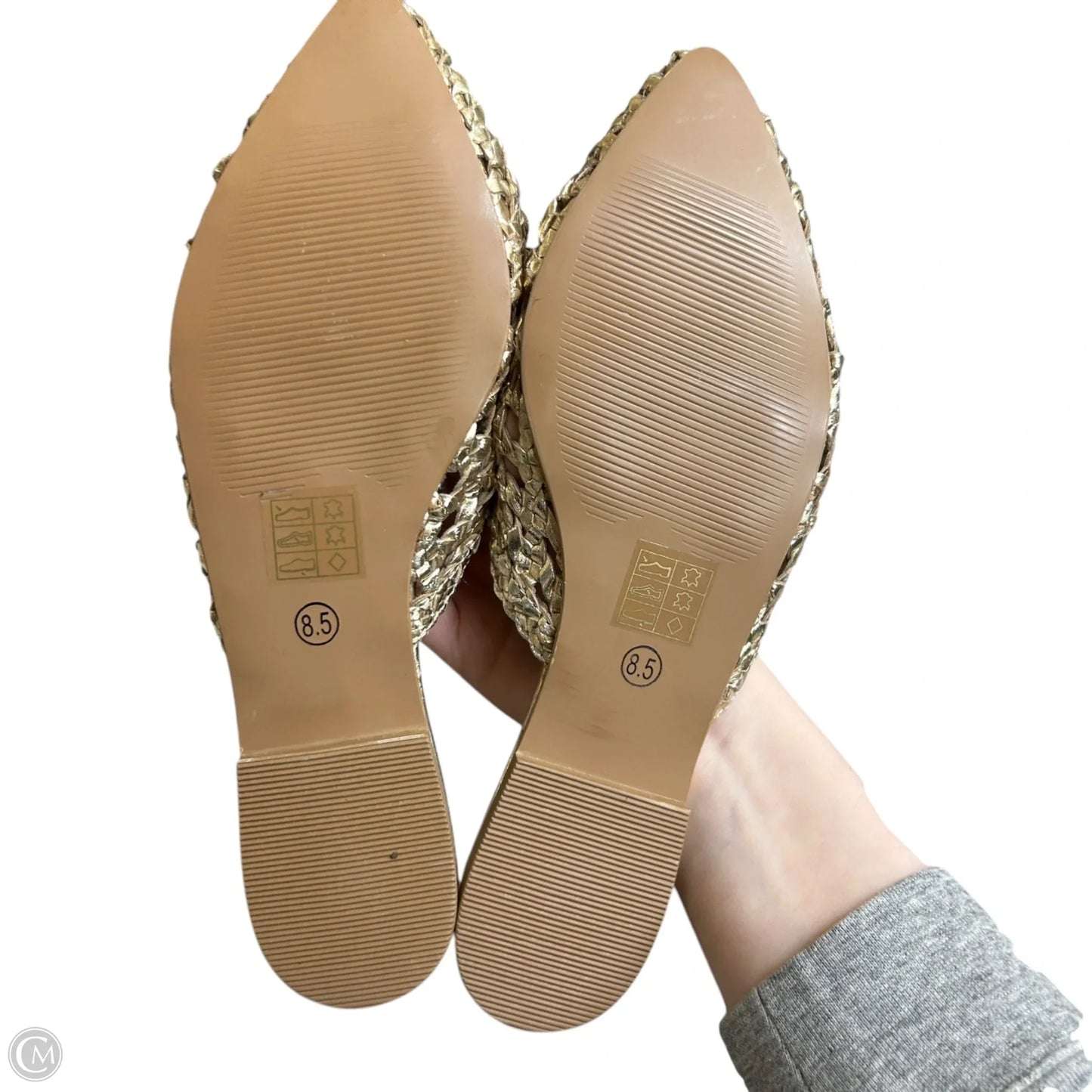 Shoes Flats By 42gold In Gold, Size: 8.5