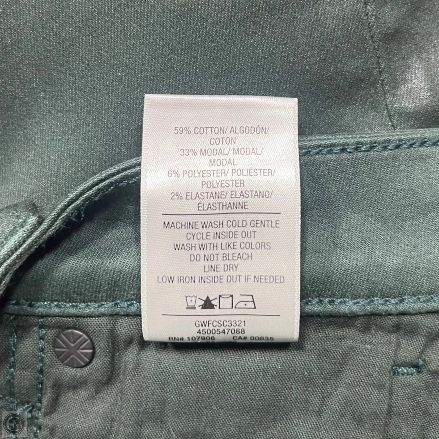 Jeans Wide Leg By Hudson In Green Denim, Size: 4
