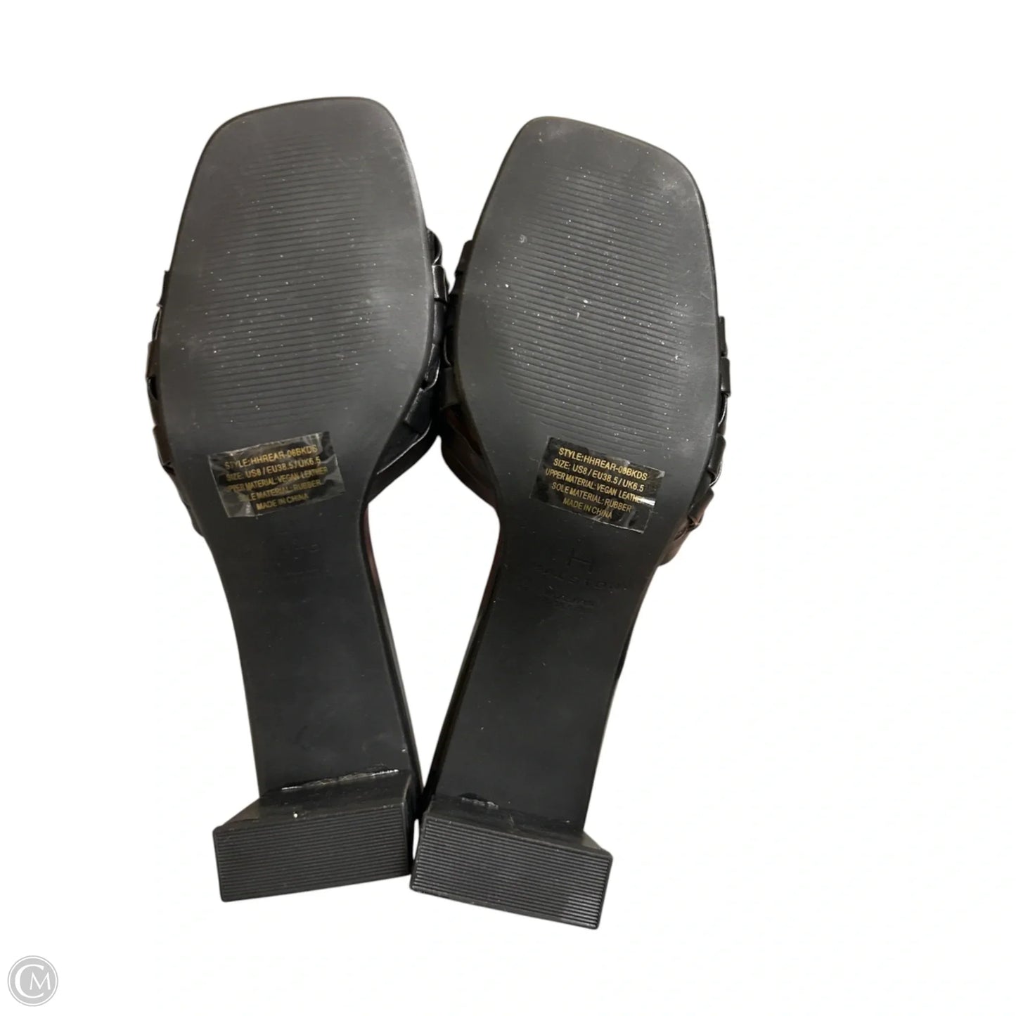 Sandals Heels Block By H For Halston In Black, Size: 8