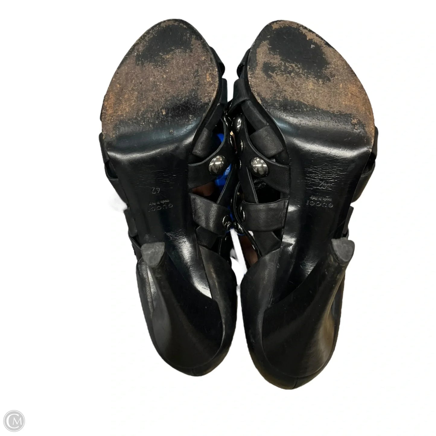 Sandals Luxury Designer By Gucci In Black, Size: 11.5