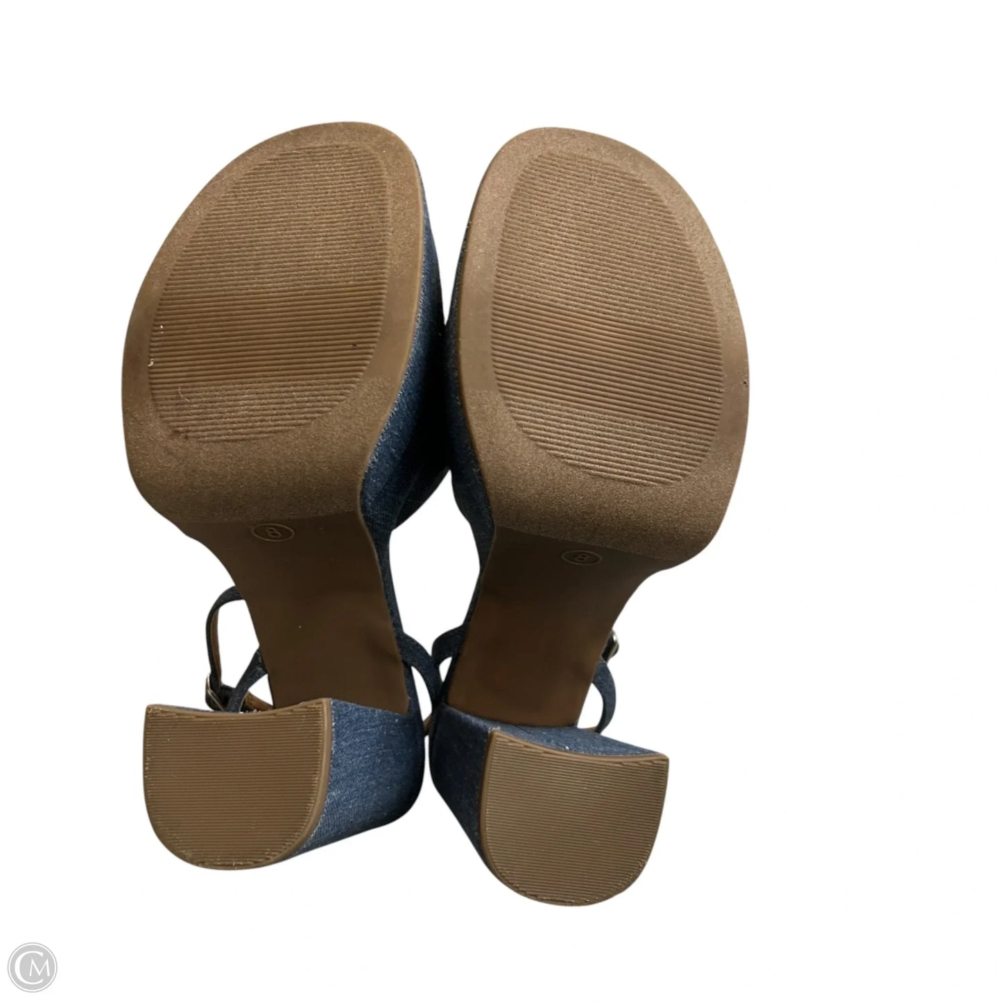 Sandals Heels Block By Wild Fable In Blue Denim, Size: 8