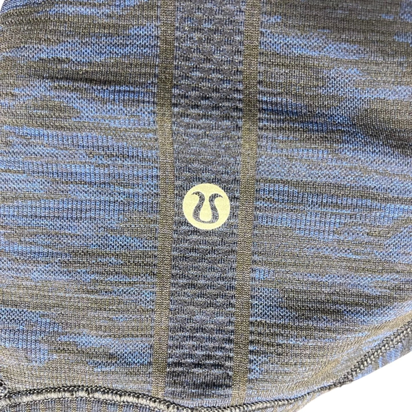 Athletic Top Long Sleeve Collar By Lululemon In Black & Blue, Size: S