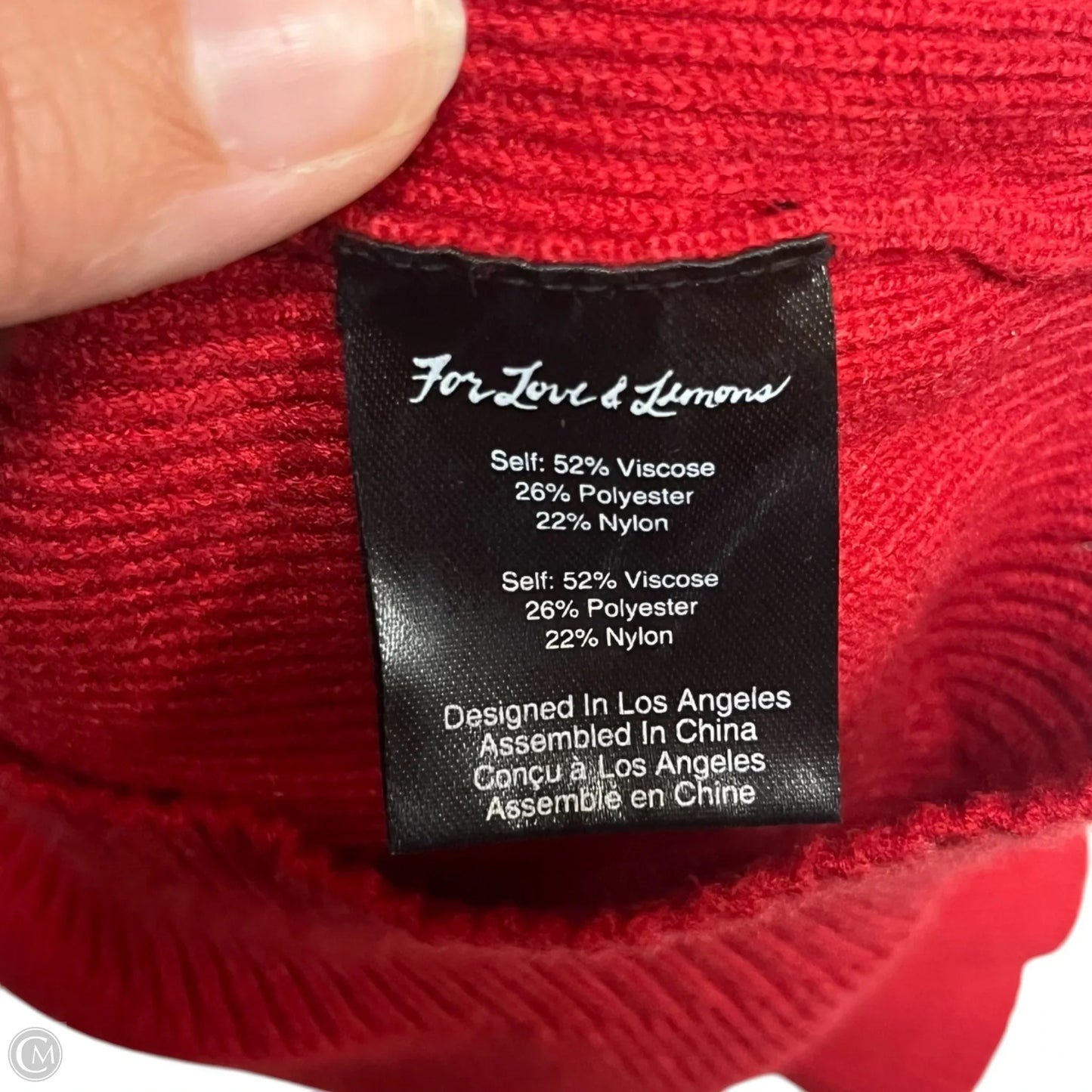 Sweater Short Sleeve By For Love & Lemons In Red, Size: M