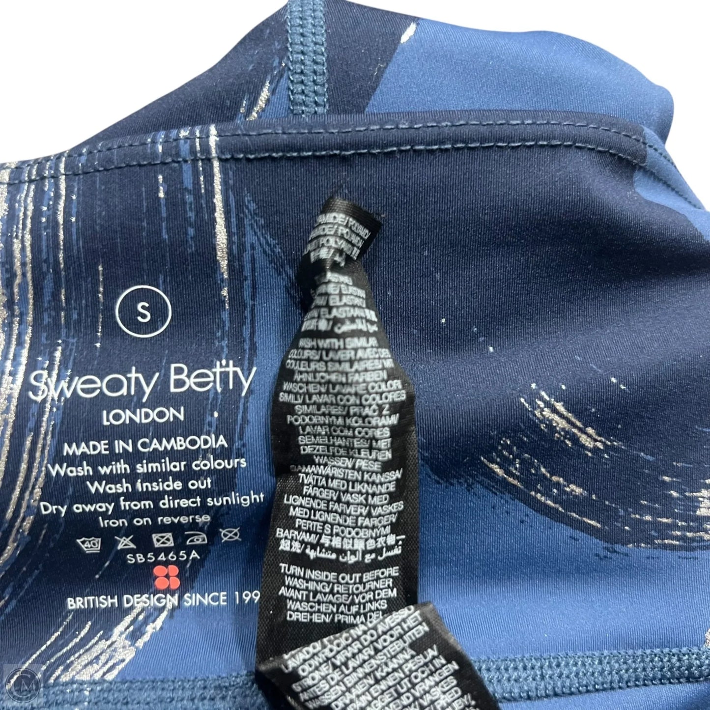 Athletic Leggings By Sweaty Betty In Blue & Silver, Size: 4