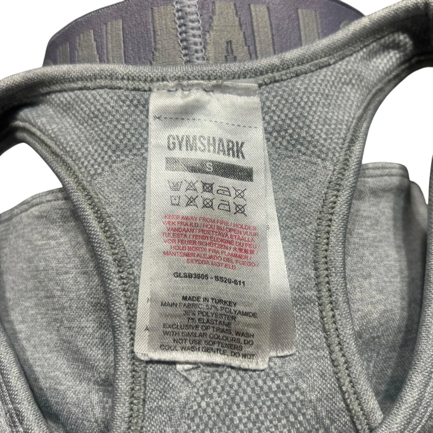 Athletic Bra By Gym Shark In Grey & Purple, Size: S