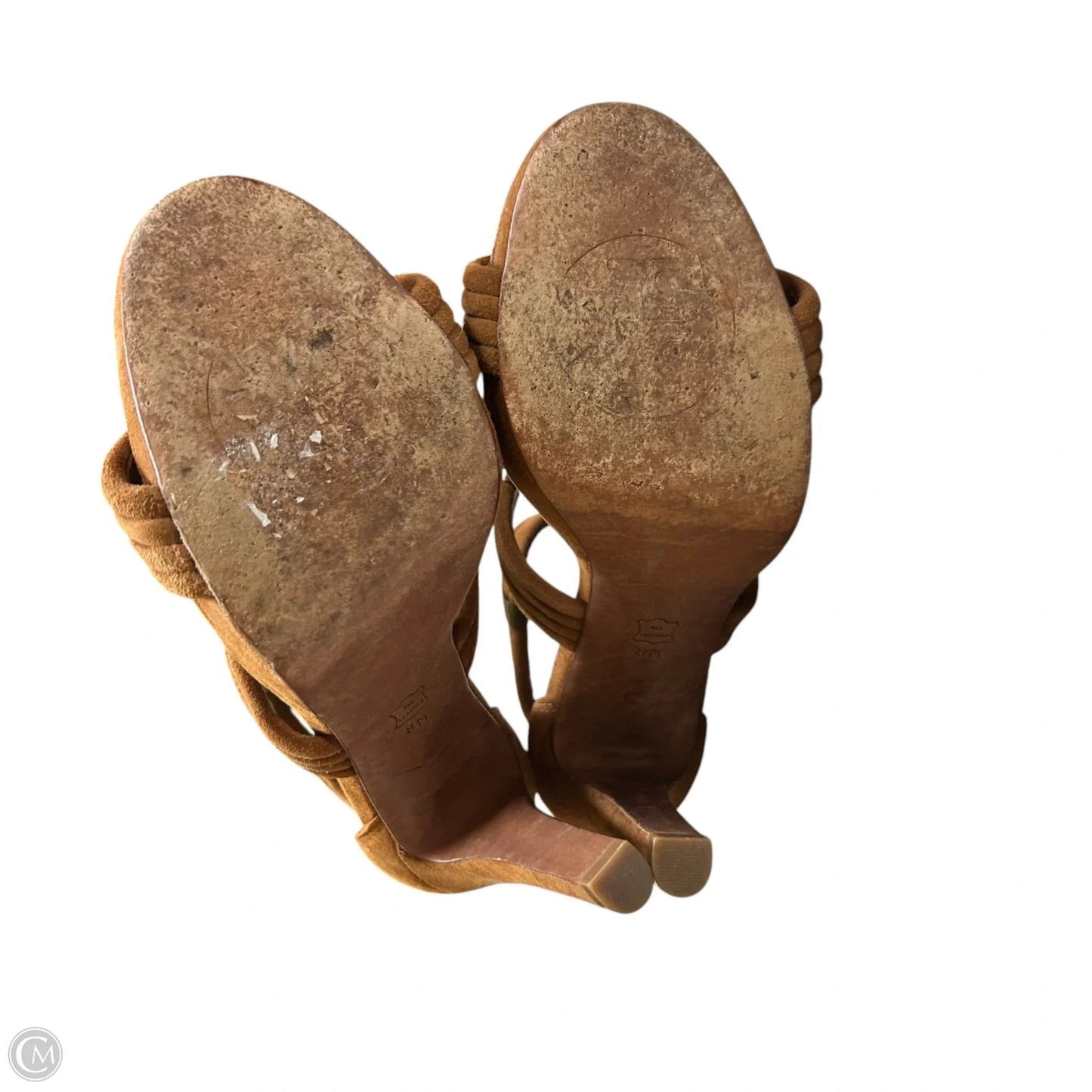 Sandals Designer By Tory Burch In Brown & Gold, Size: 8