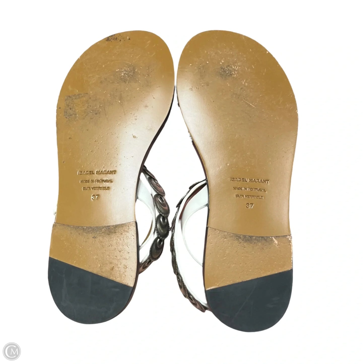Sandals Designer By Isabel Marant In Silver & White, Size: 6.5