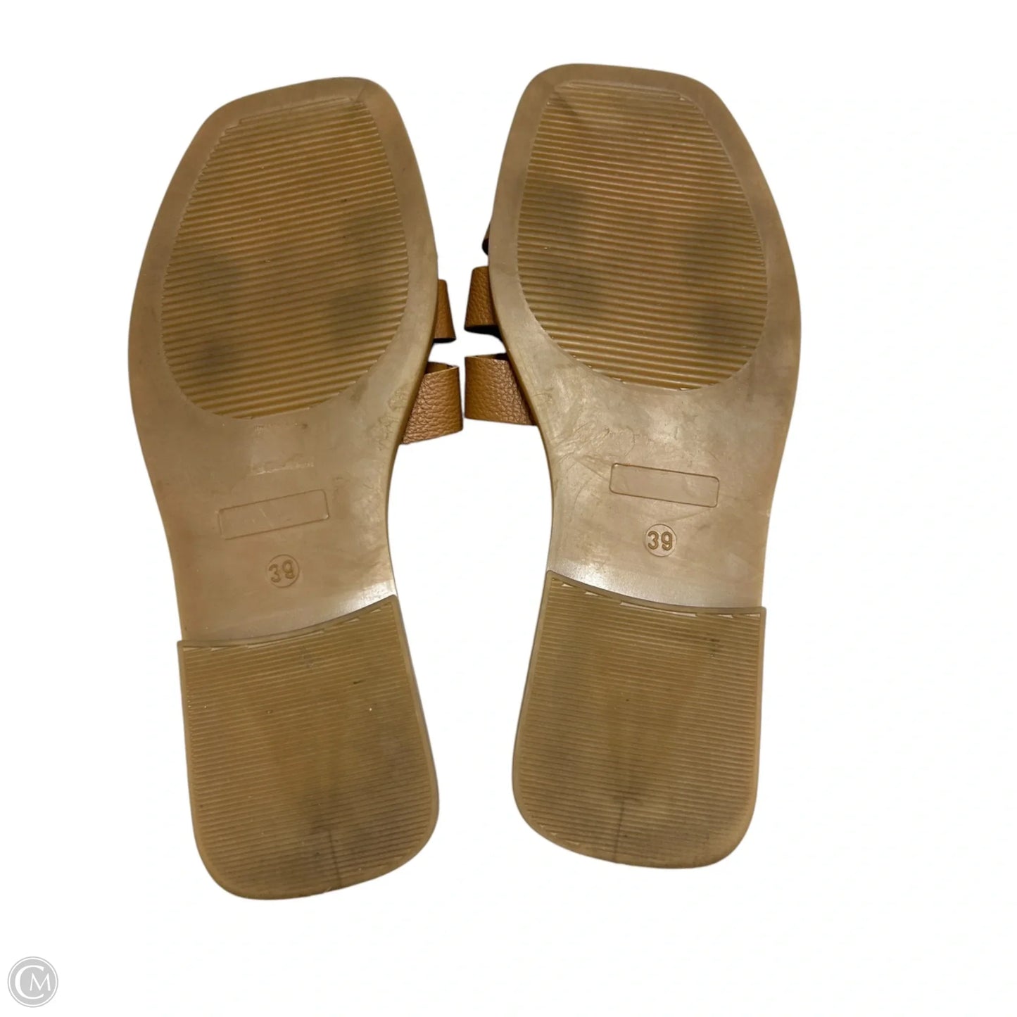 Sandals Flats By Office In Brown & Gold, Size: 8.5