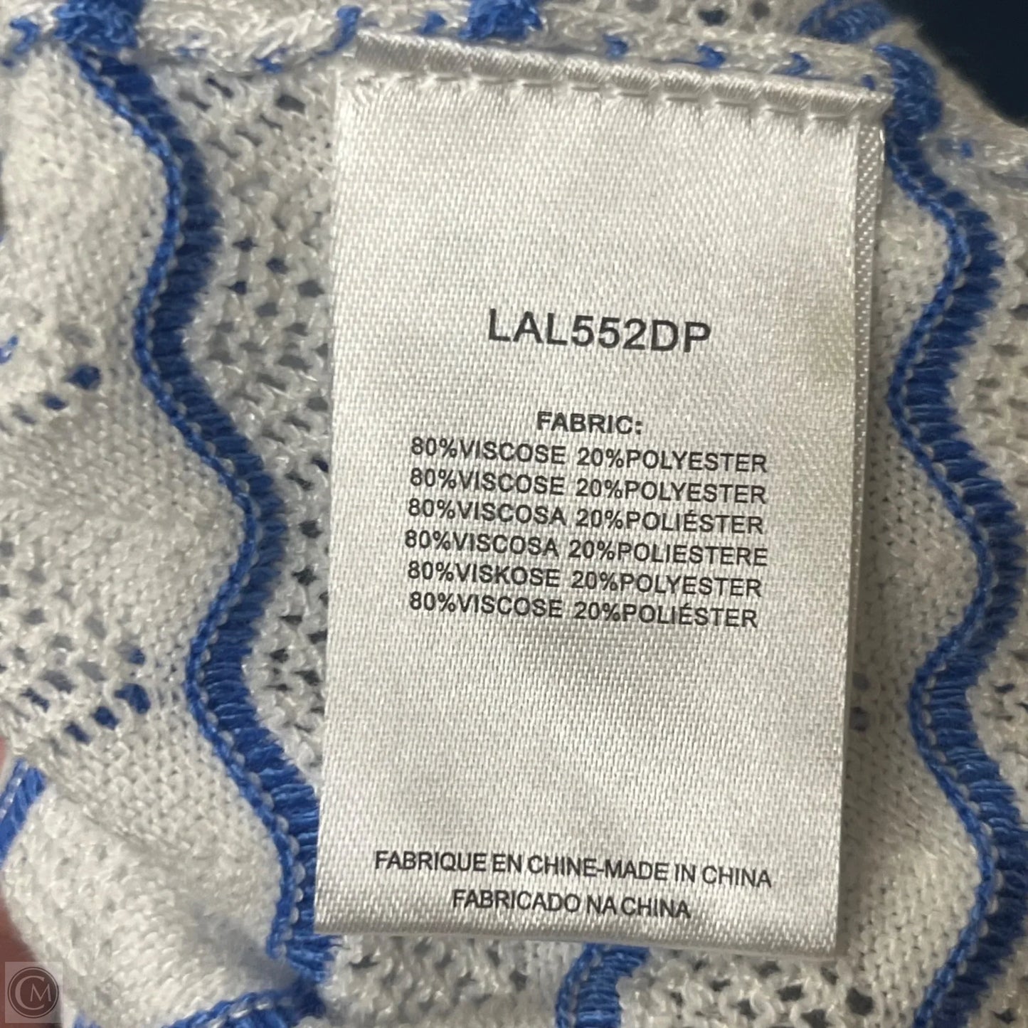 Top Sleeveless By Lili Sidonio In Blue & White, Size: M
