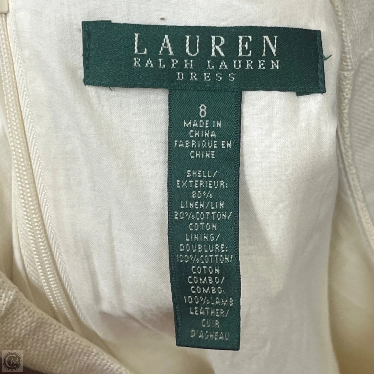 Dress Casual Midi By Lauren By Ralph Lauren In Brown & Cream, Size: M