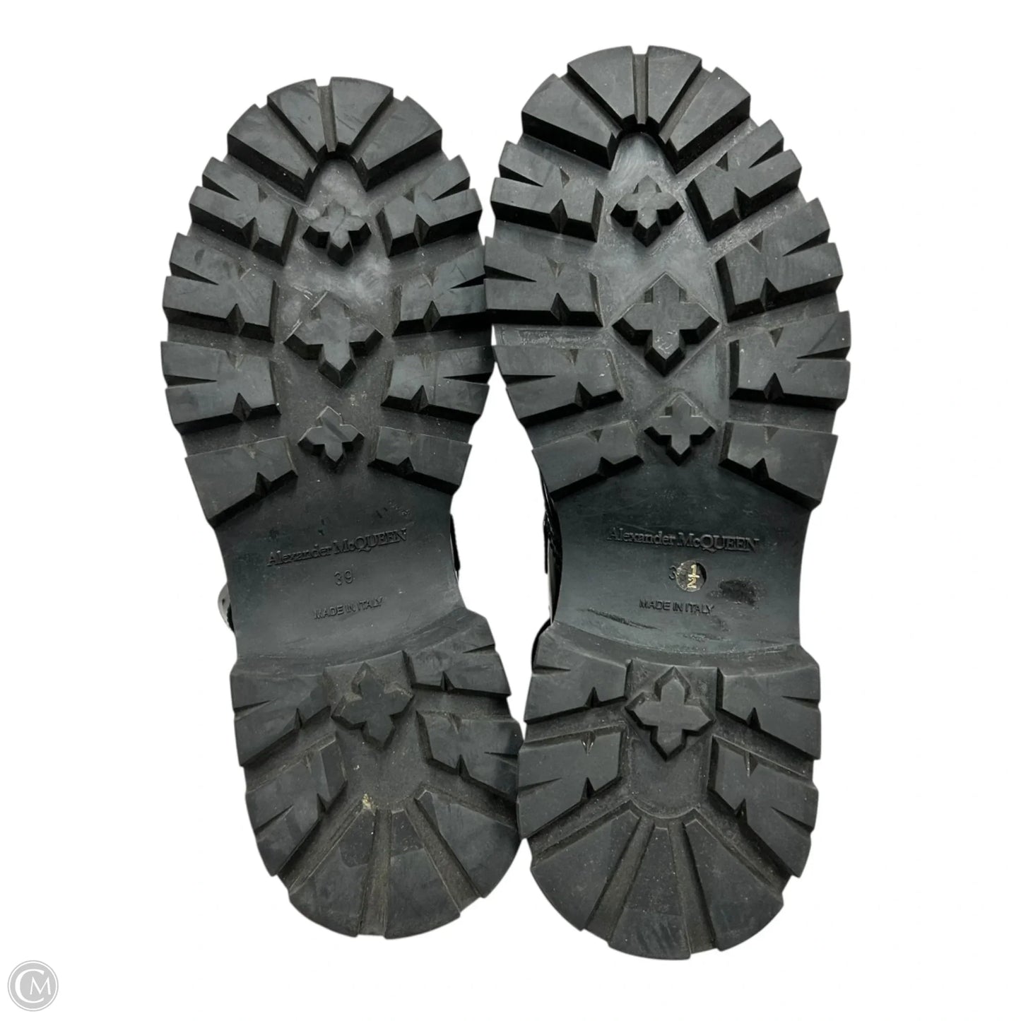 Boots Luxury Designer By Alexander Mcqueen In Black, Size: 9