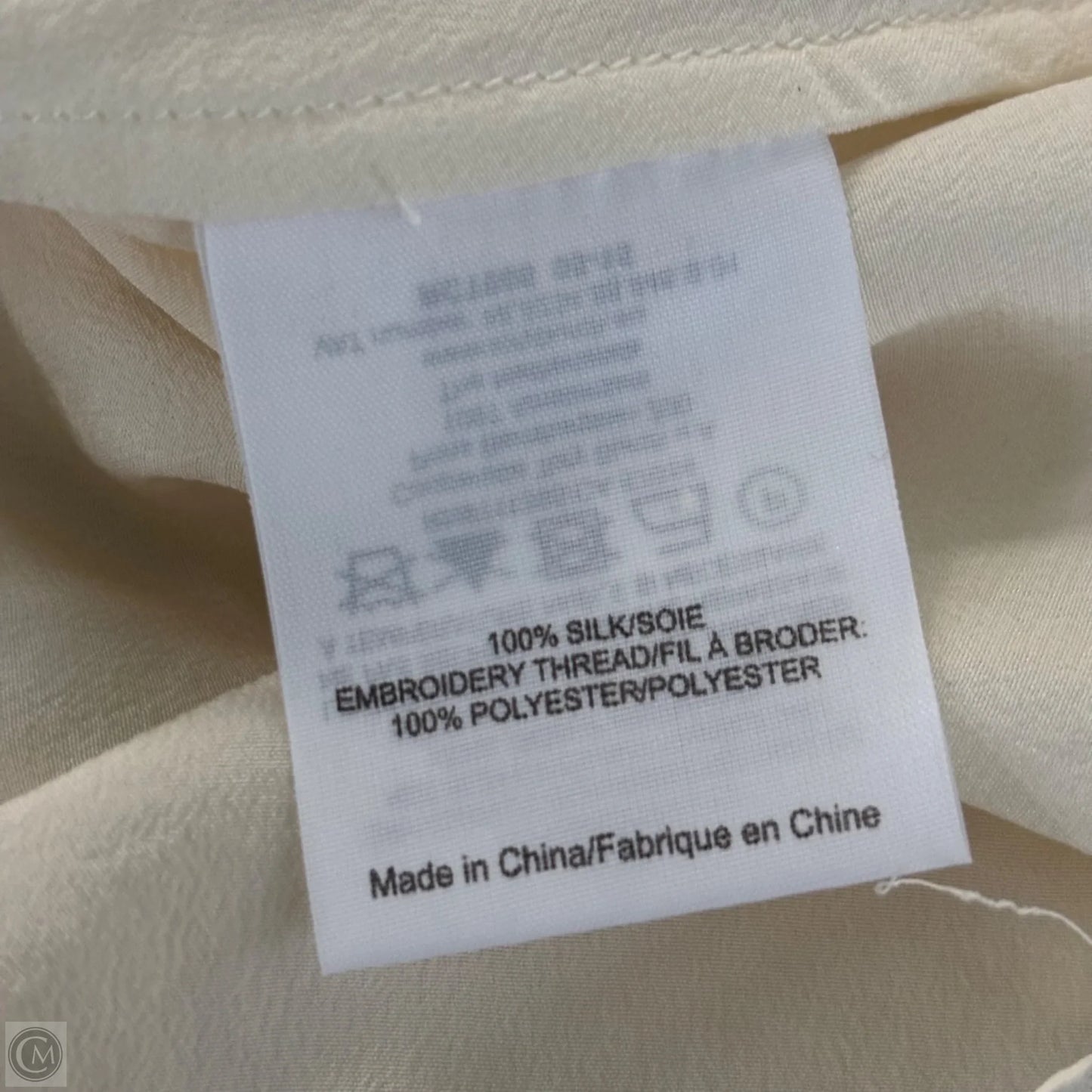 Top Long Sleeve Designer By Tory Burch In Blue & Cream, Size: 10