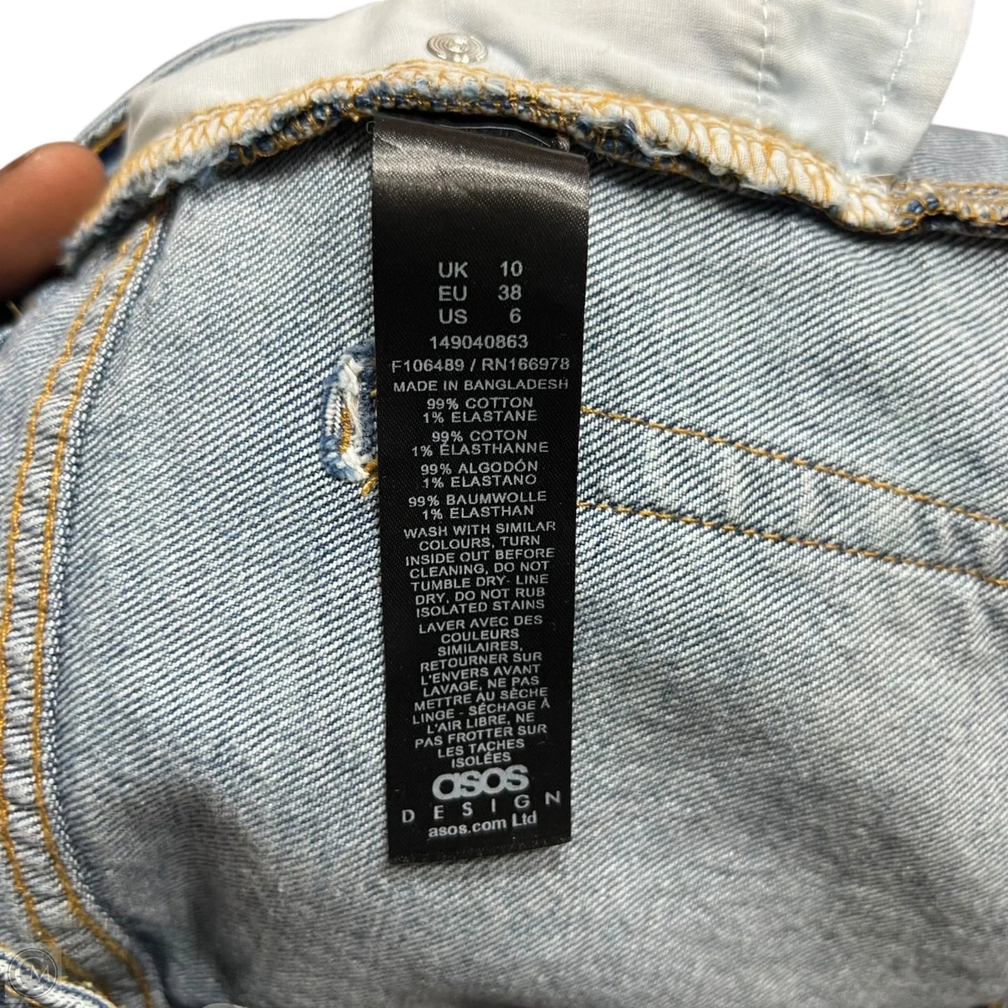 Jeans Boyfriend By Asos In Blue Denim, Size: 6
