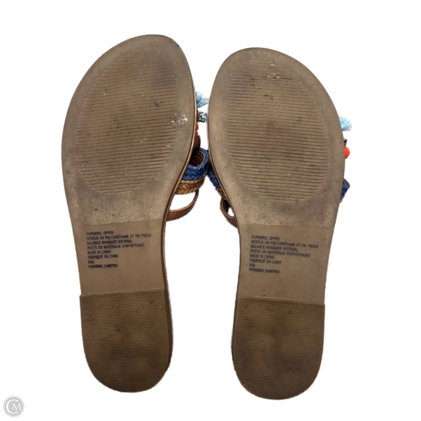 Sandals Flats By Bp In Brown & Orange, Size: 6.5