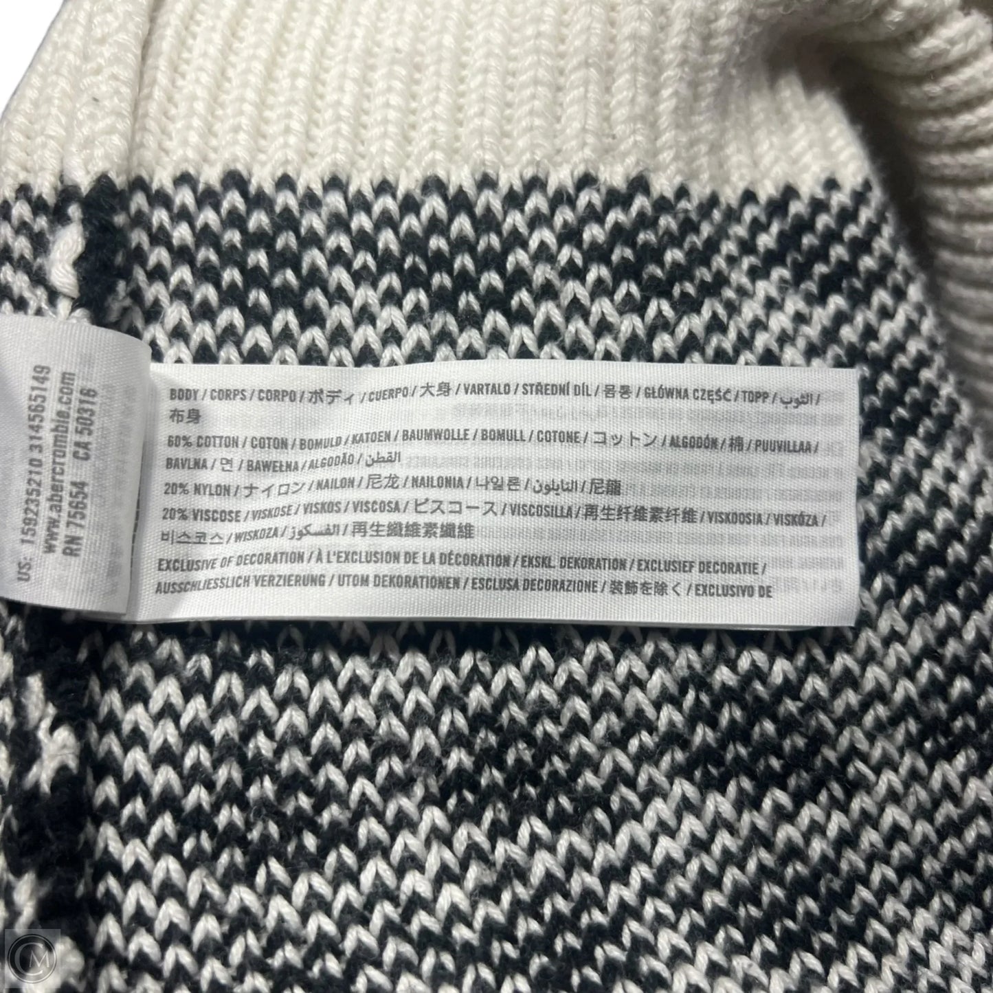 Vest Sweater By Abercrombie And Fitch In Black & White, Size: S