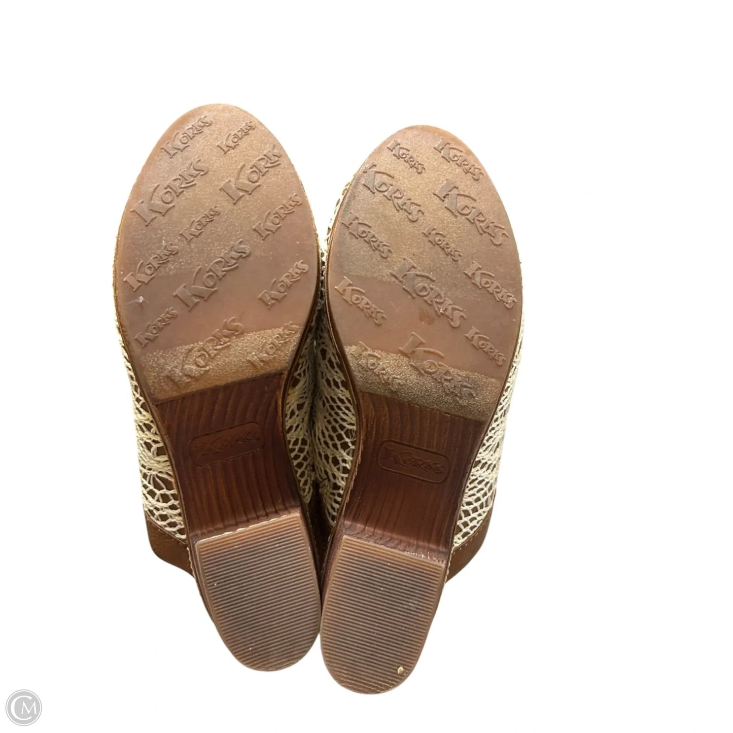 Shoes Heels Block By Korks In Brown & Cream, Size: 7