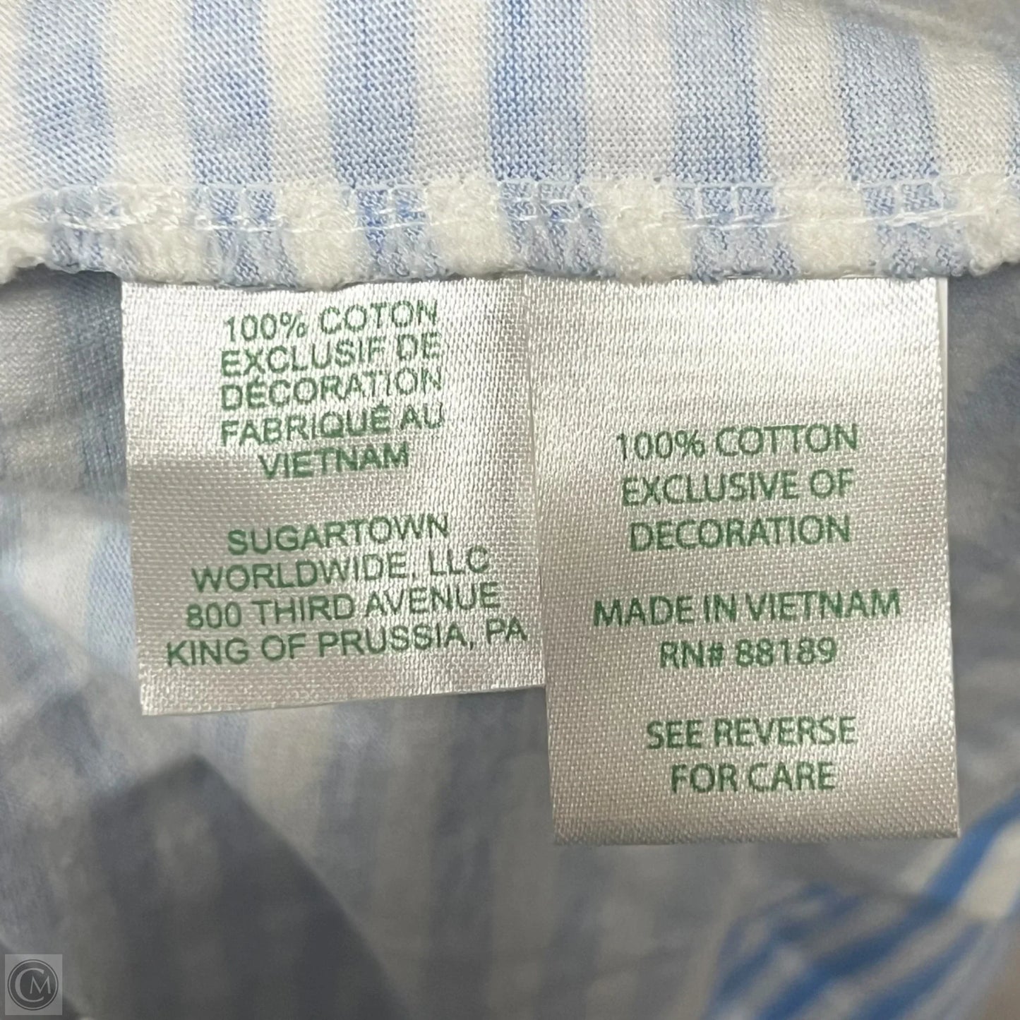 Top Sleeveless Designer By Lilly Pulitzer In Blue & White, Size: Xl