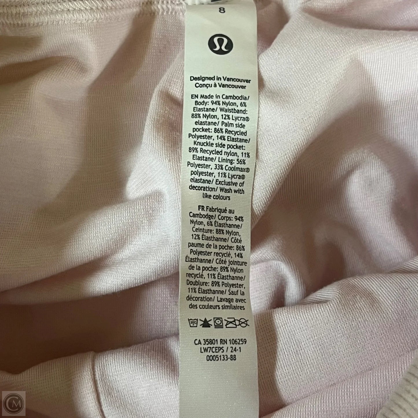 Athletic Shorts By Lululemon In Pink, Size: 8