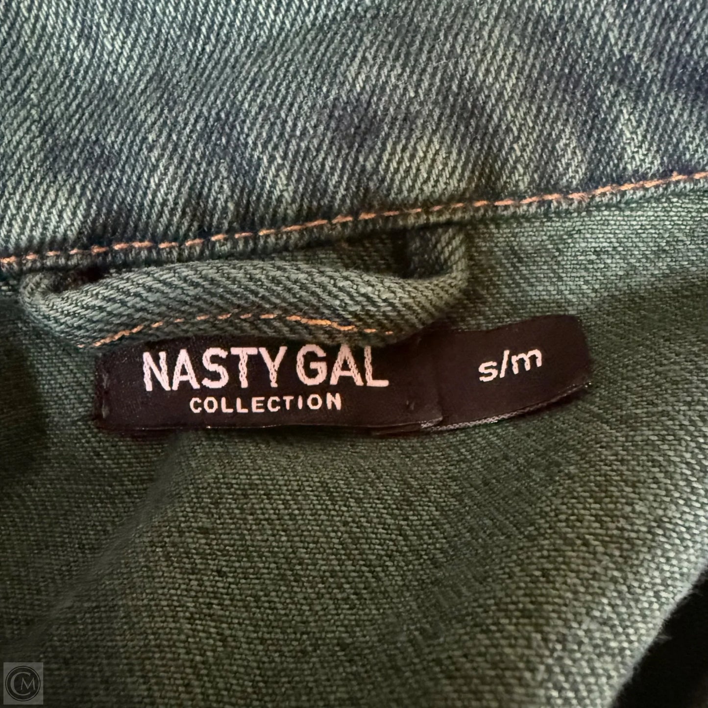 Jacket Denim By Nasty Gal In Green Denim, Size: M