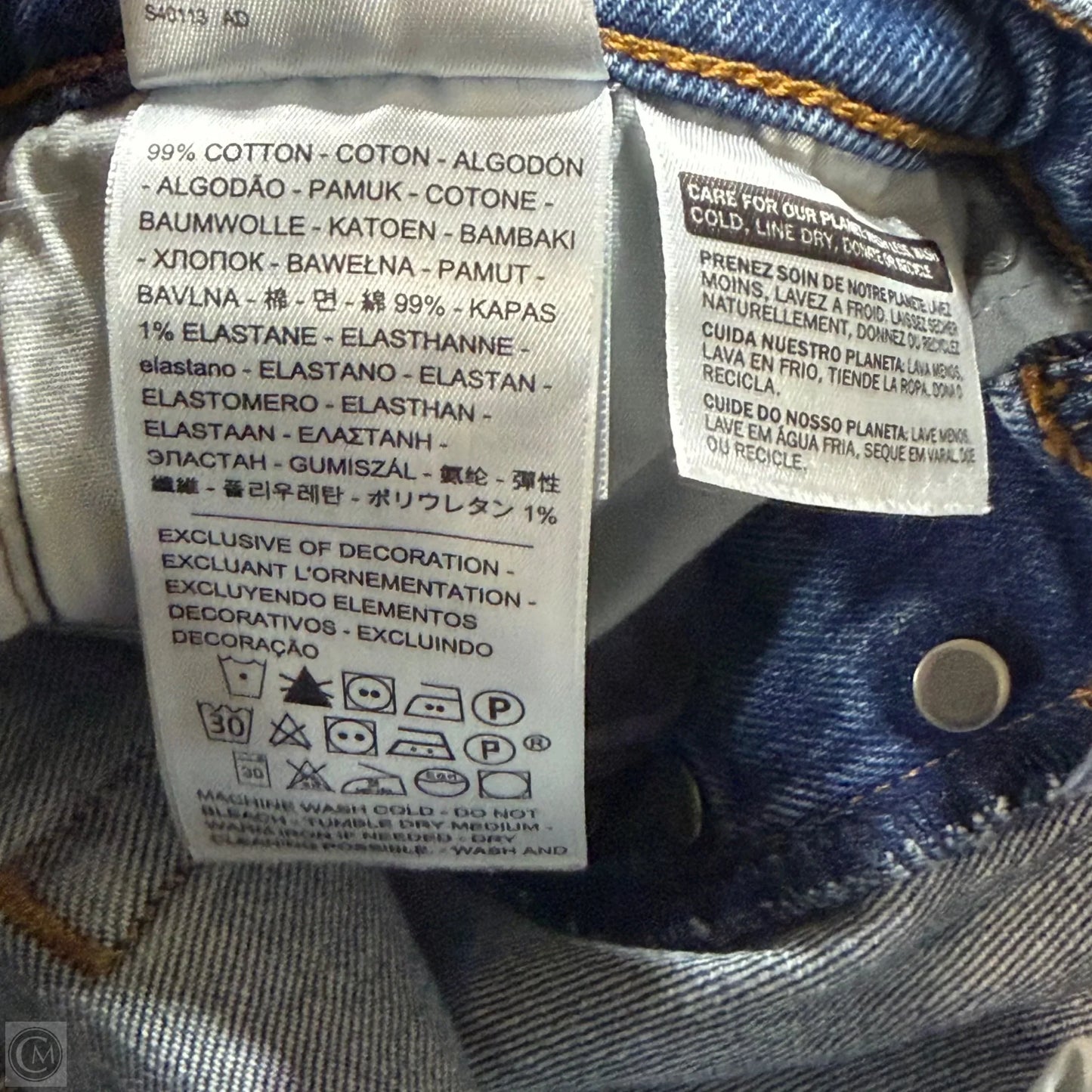 Jeans Straight By Levis In Blue Denim, Size: 4