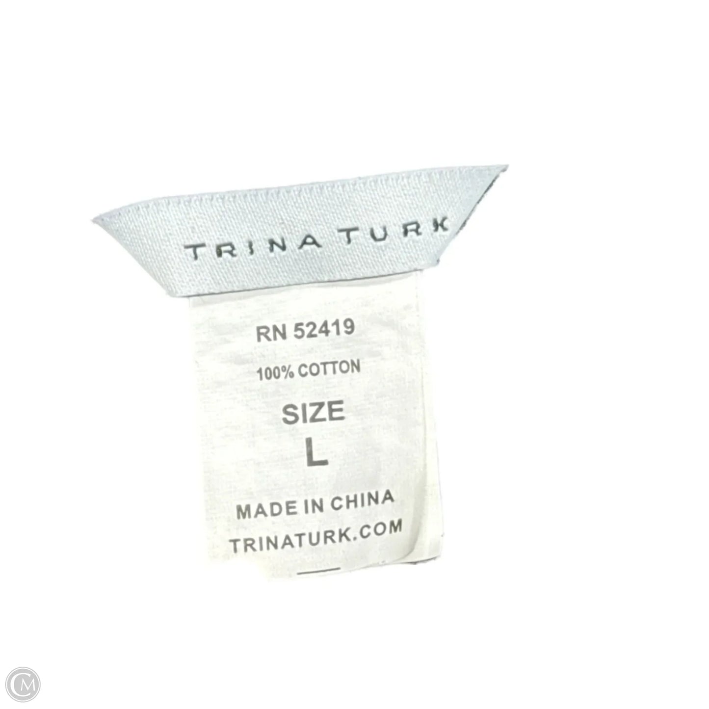 Tunic Long Sleeve By Trina Turk In Black & Cream, Size: L