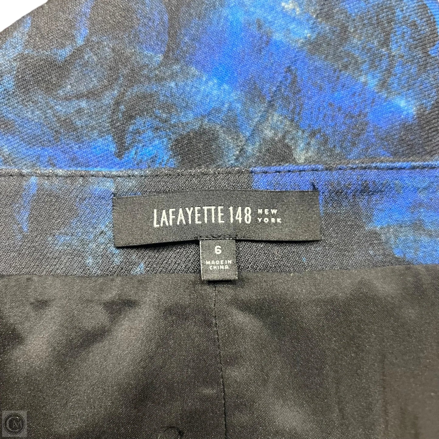 Pants Designer By Lafayette 148 In Black & Blue, Size: 6