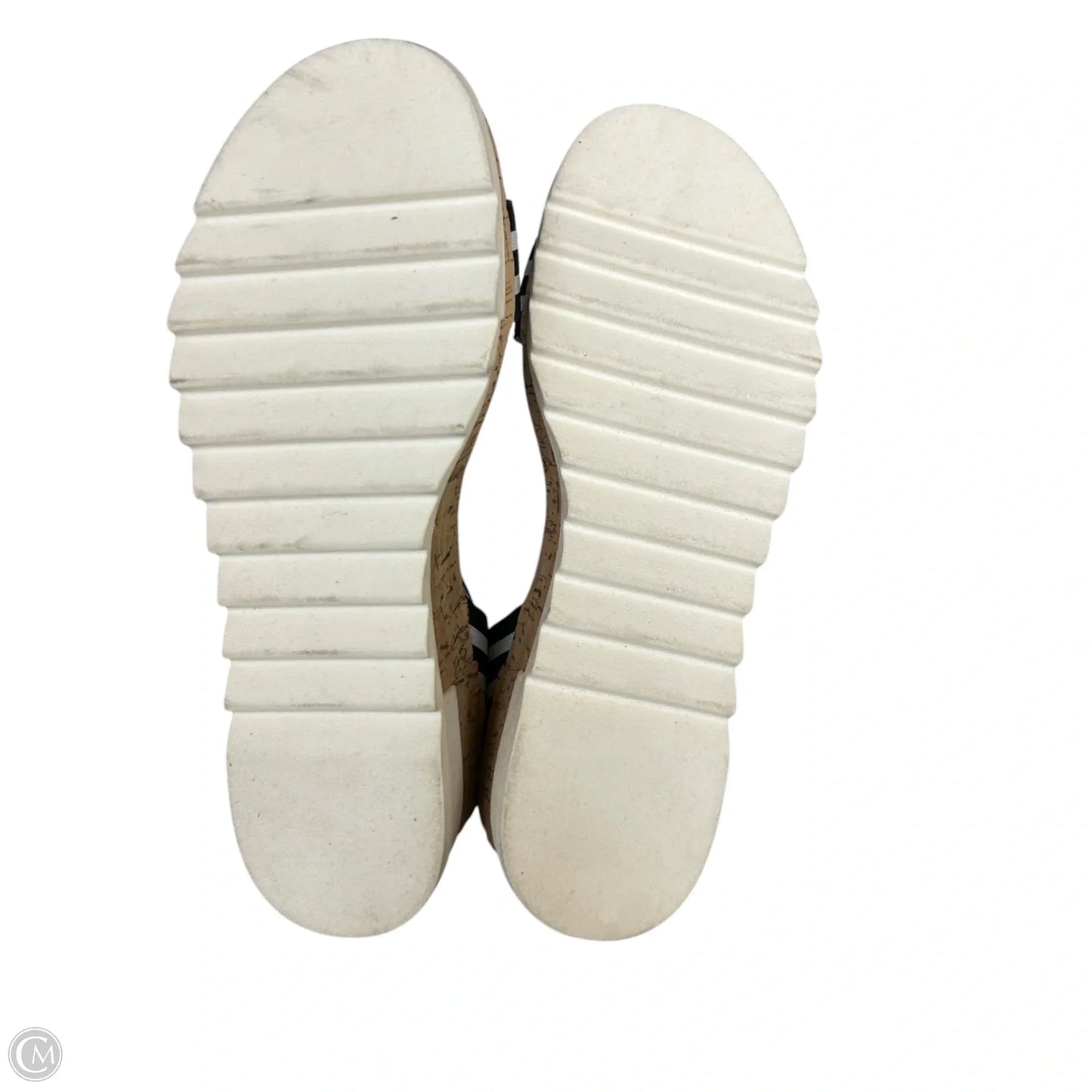 Sandals Heels Platform By Steve Madden In Black & White, Size: 8.5