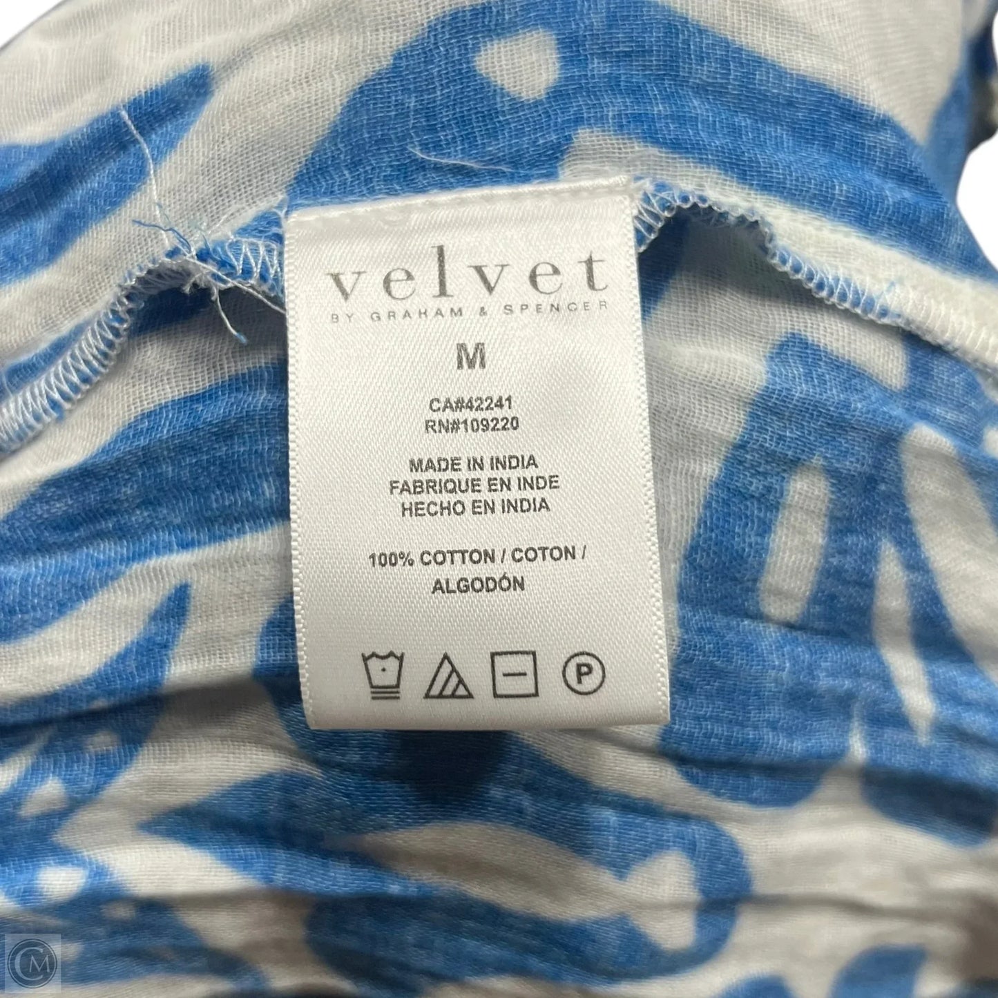 Dress Casual Short By Velvet In Blue & White, Size: M