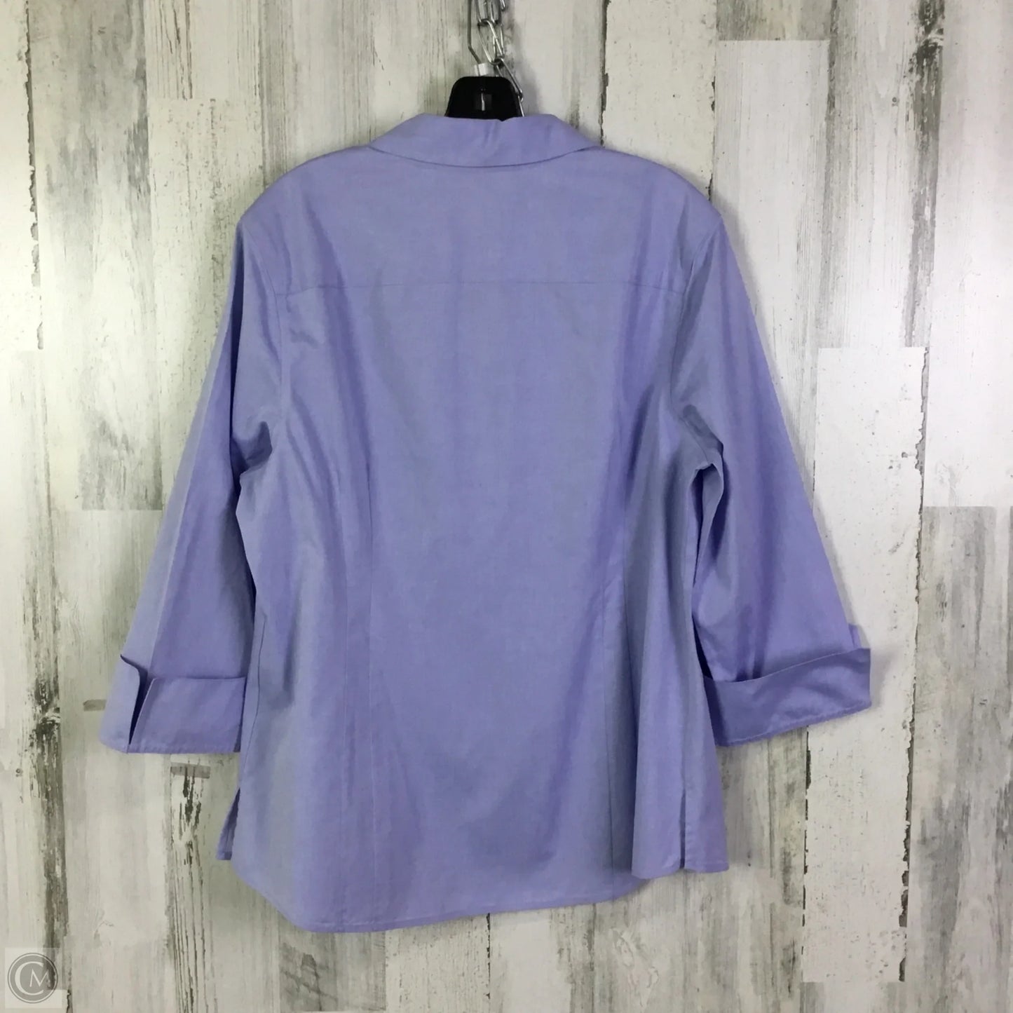 Top 3/4 Sleeve By Investments In Blue, Size: 1x