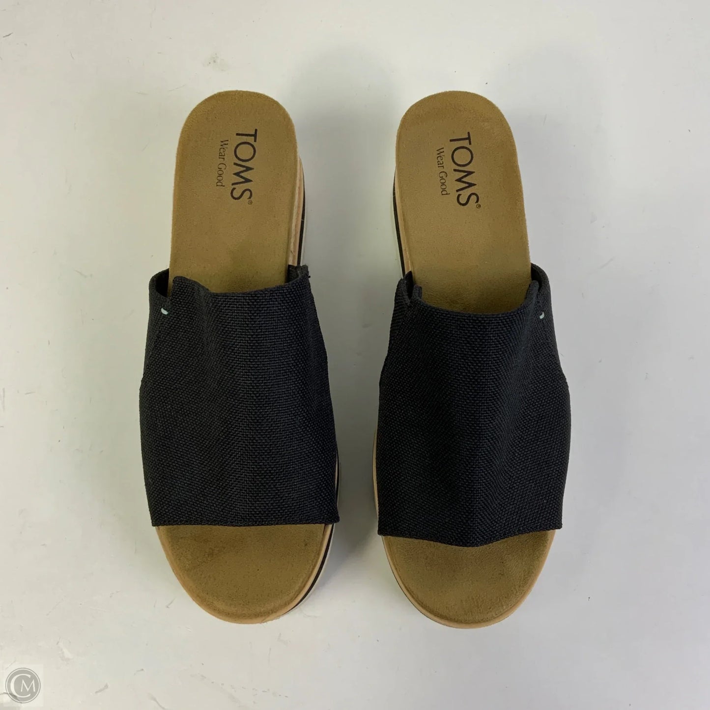 Sandals Heels Wedge By Toms In Black, Size: 8.5