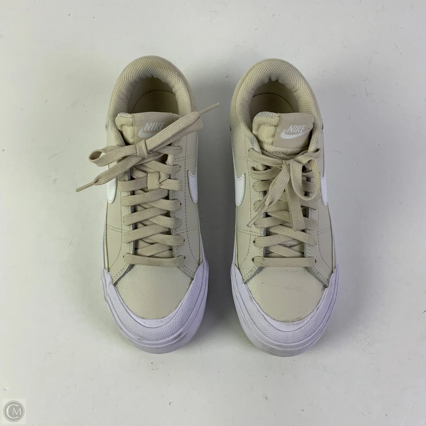 Shoes Sneakers Platform By Nike In Tan & White, Size: 6.5