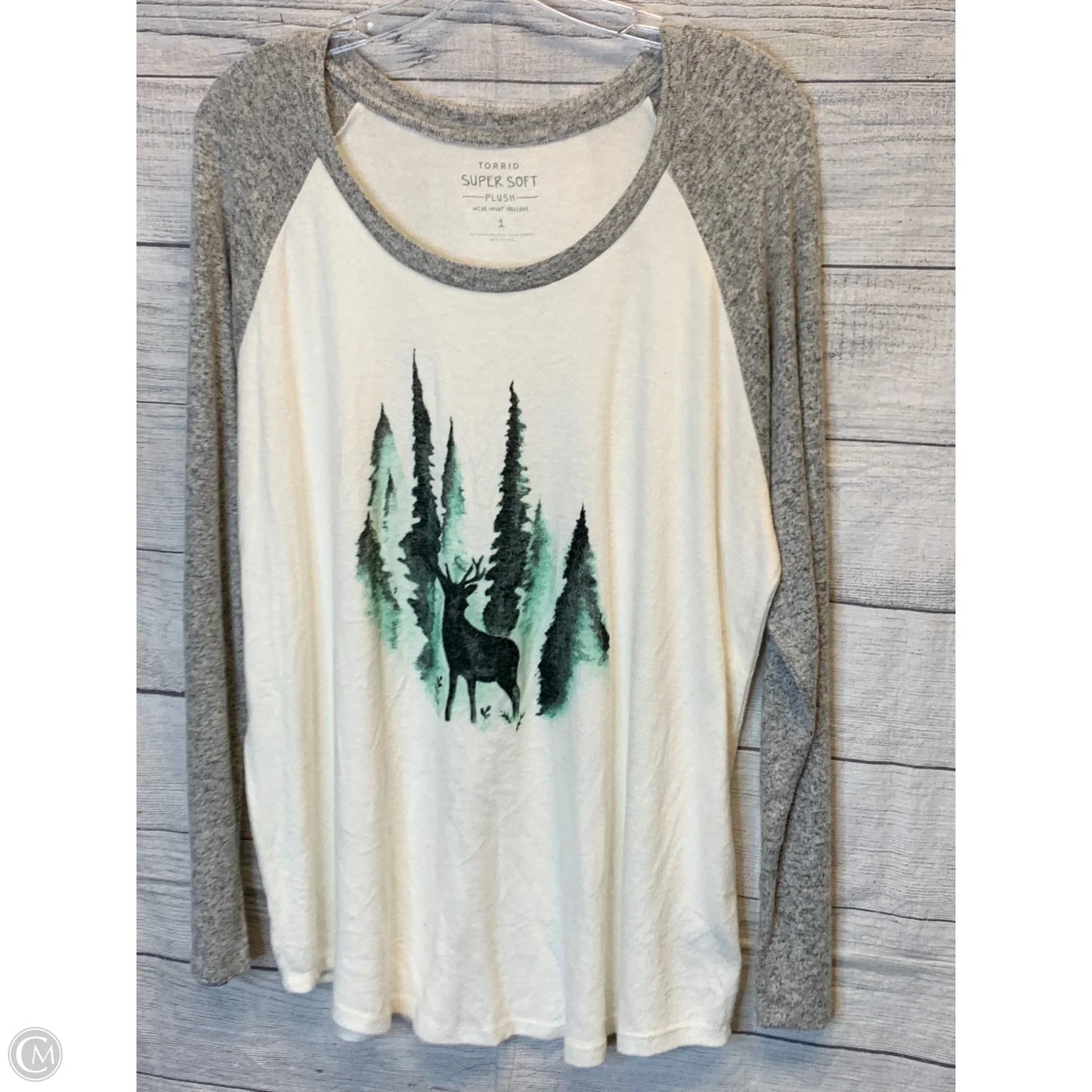 Top Long Sleeve By Torrid In White, Size: 1x