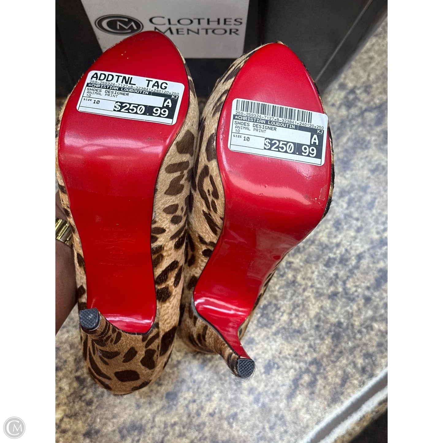 Shoes Designer By Christian Louboutin In Animal Print, Size: 40