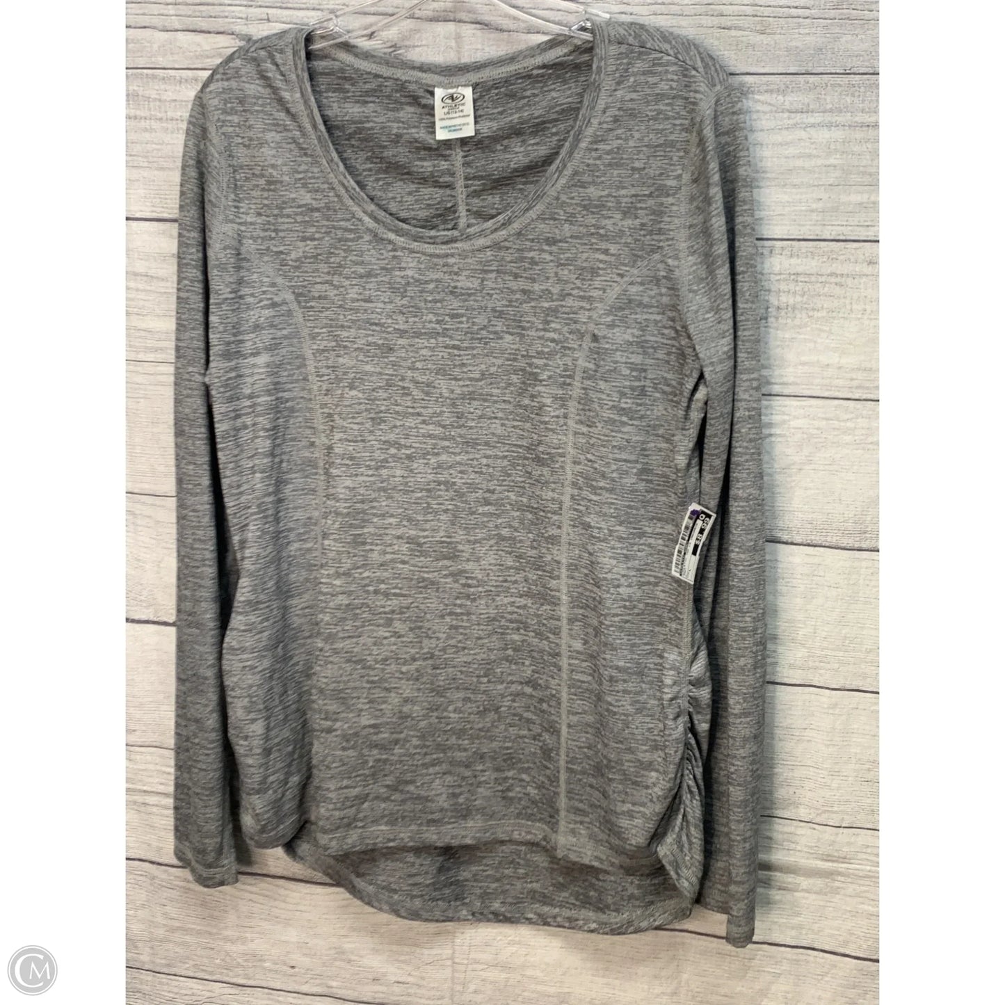 Athletic Top Long Sleeve Crewneck By Athletic Works In Grey, Size: L