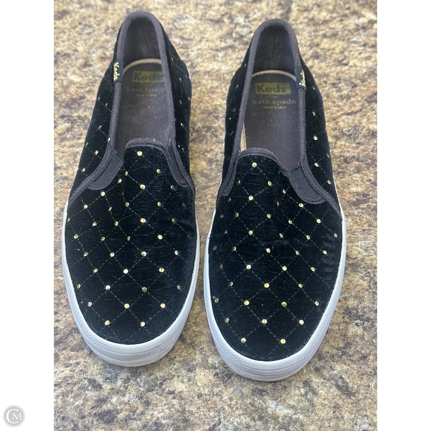 Shoes Flats By Keds In Black & Gold, Size: 8