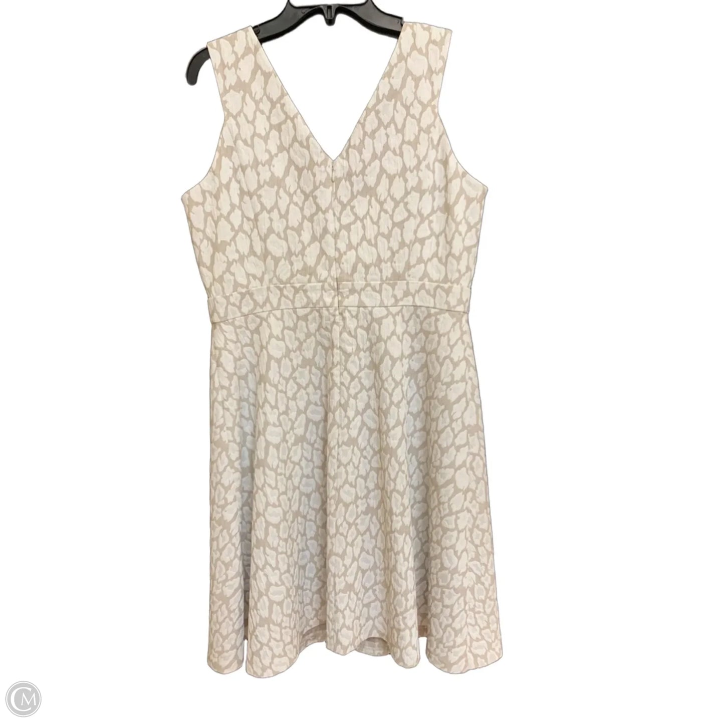 Dress Casual Midi By Calvin Klein In Brown & Cream, Size: 12