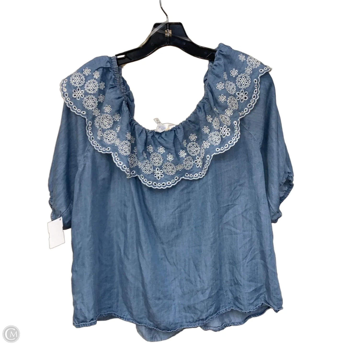 Top Short Sleeve By Time And Tru In Blue, Size: L