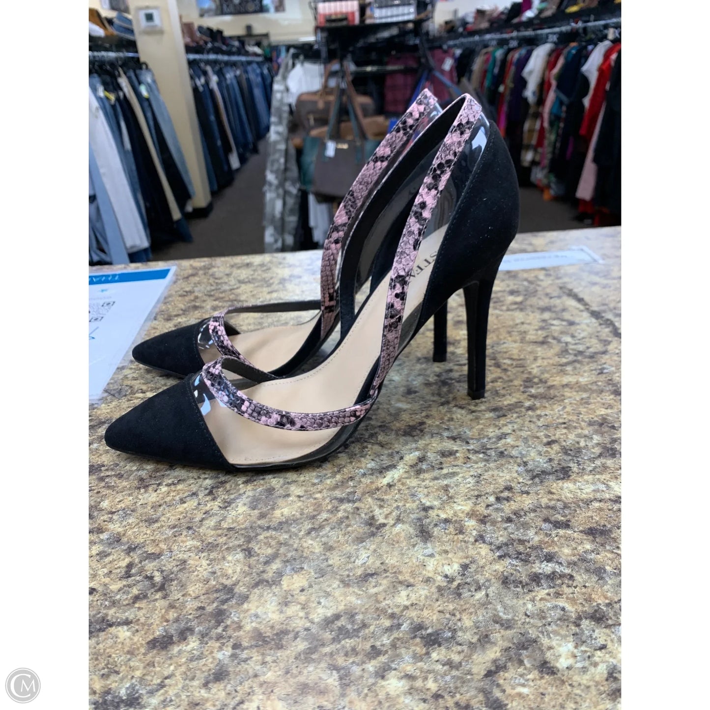 Shoes Heels Stiletto By Justfab In Black & Pink, Size: 11