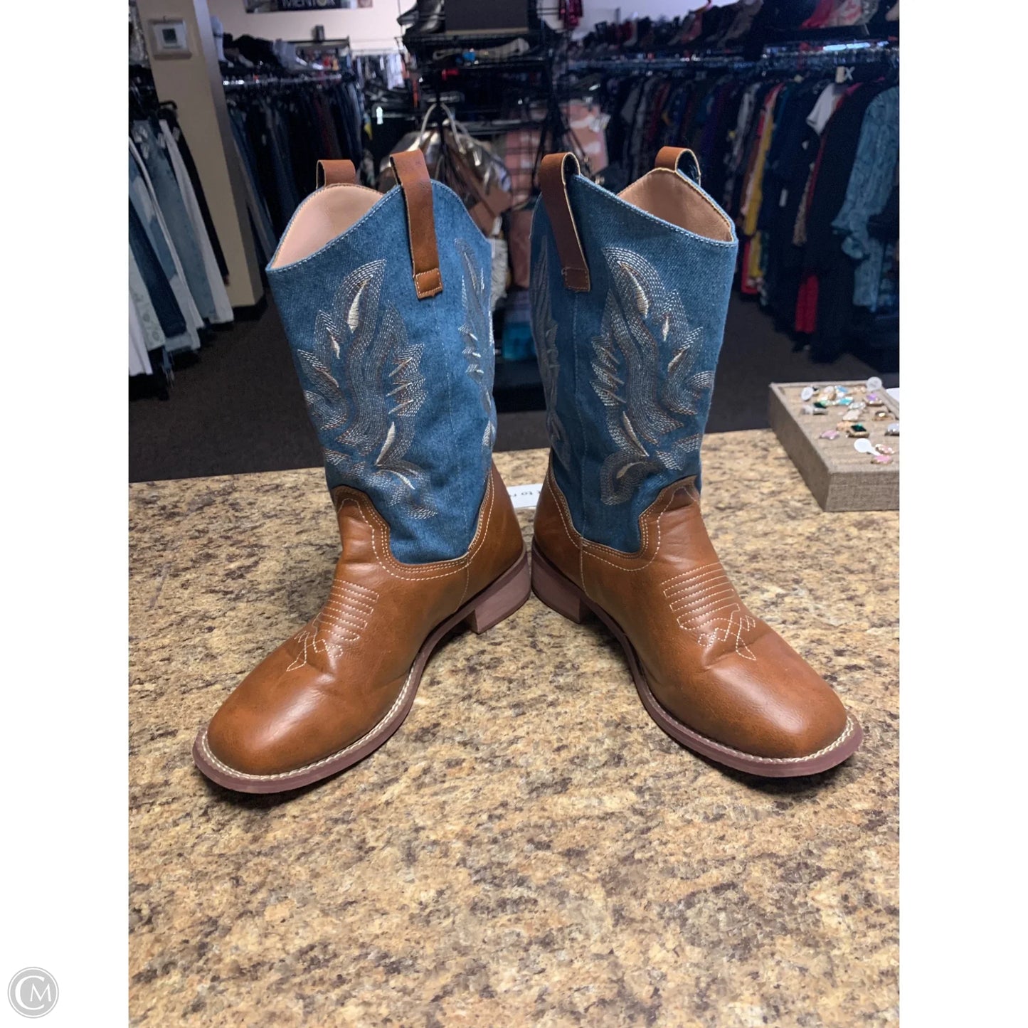 Boots Western By Cmf In Blue & Brown, Size: 8.5