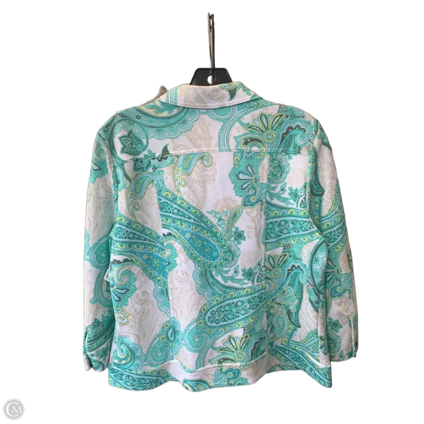 Jacket Shirt By Chicos In Teal, Size: 1x