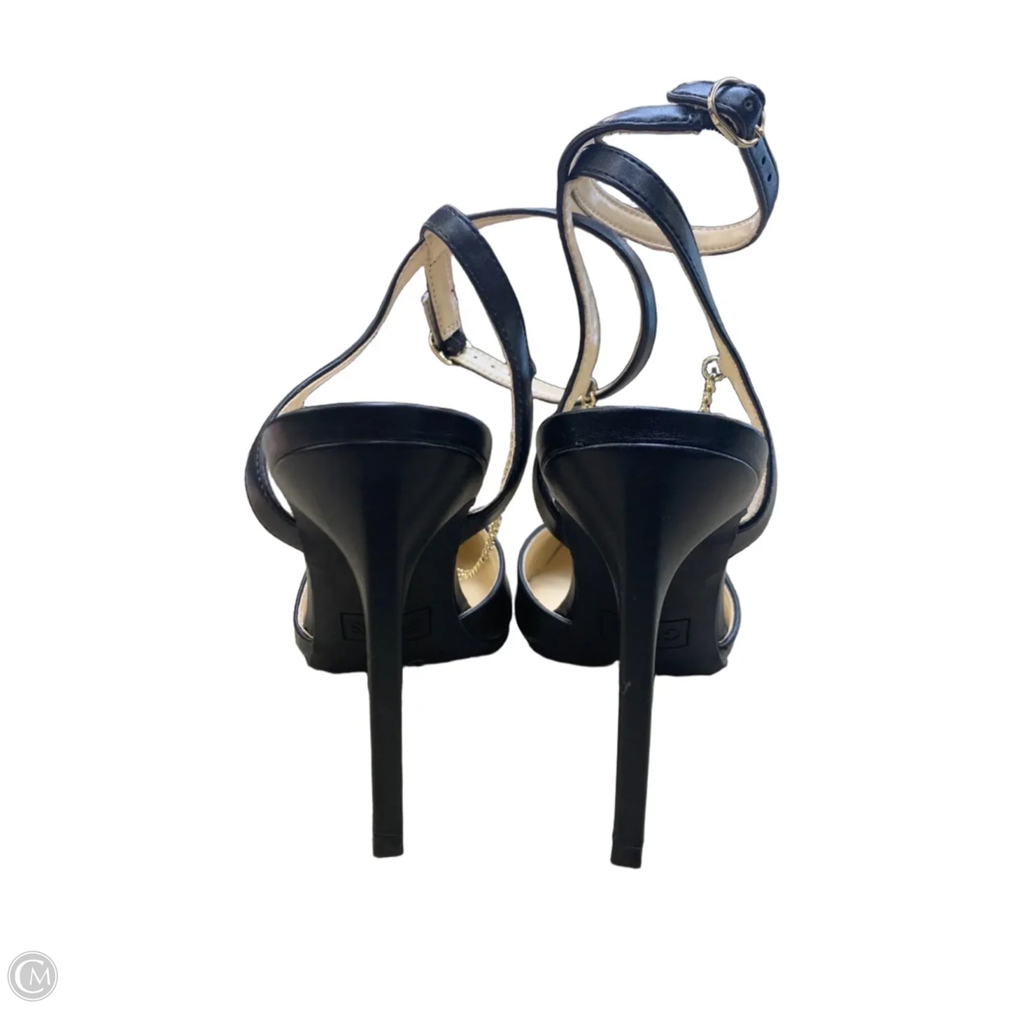 Shoes Heels Stiletto By Guess In Black & Gold, Size: 11