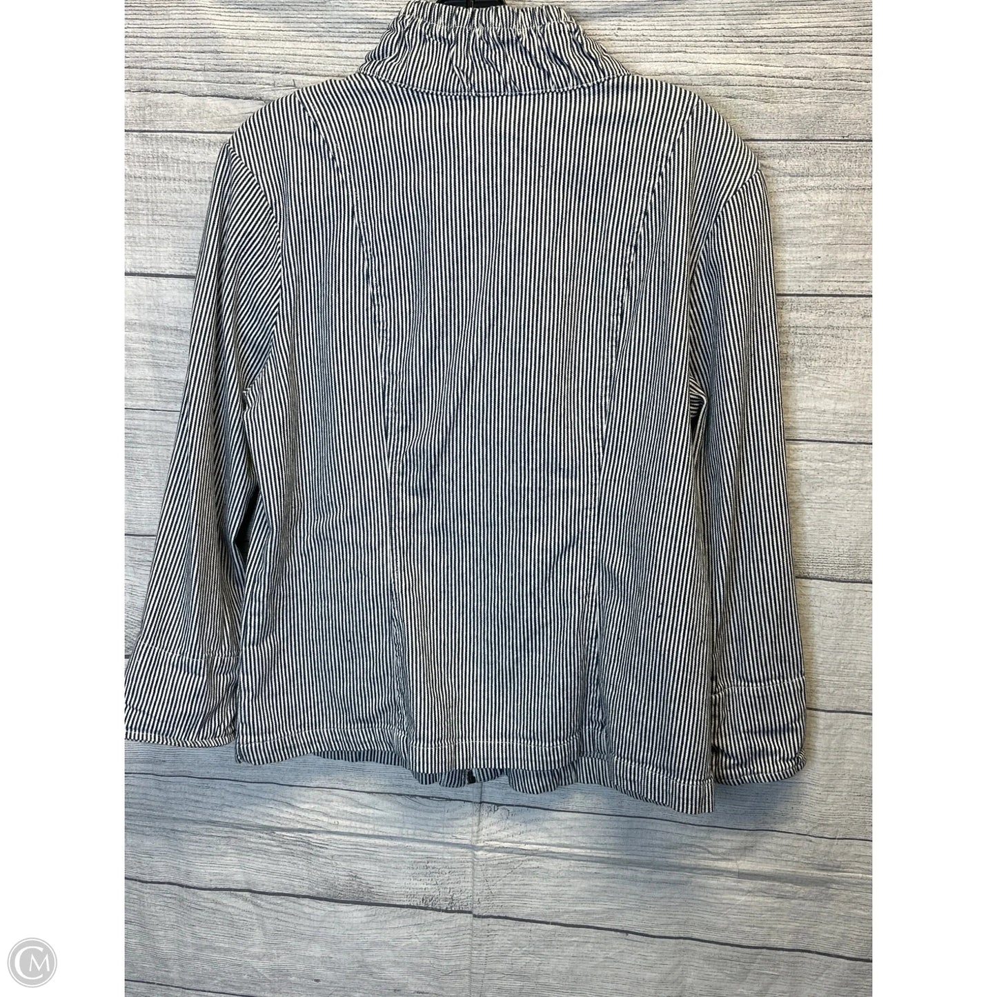 Jacket Denim By Dressbarn In Striped Pattern, Size: L