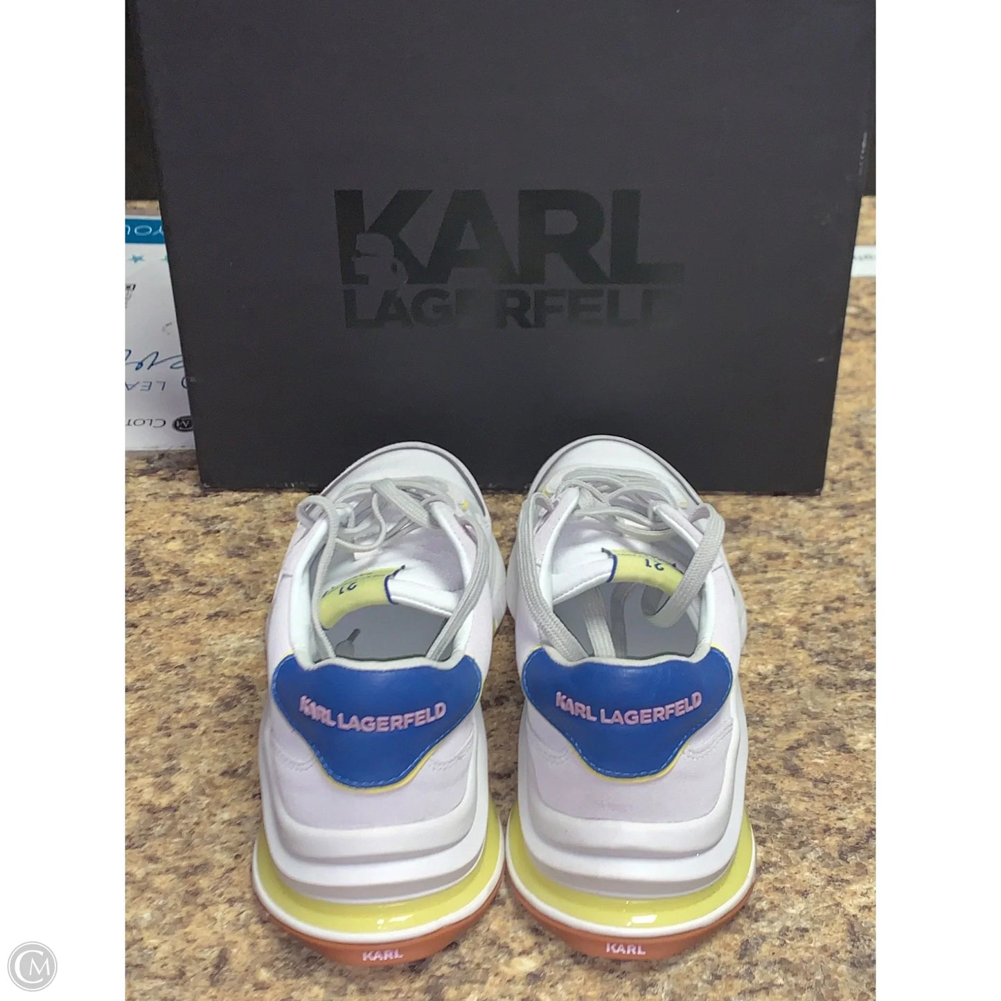 Shoes Designer By Karl Lagerfeld In White, Size: 7